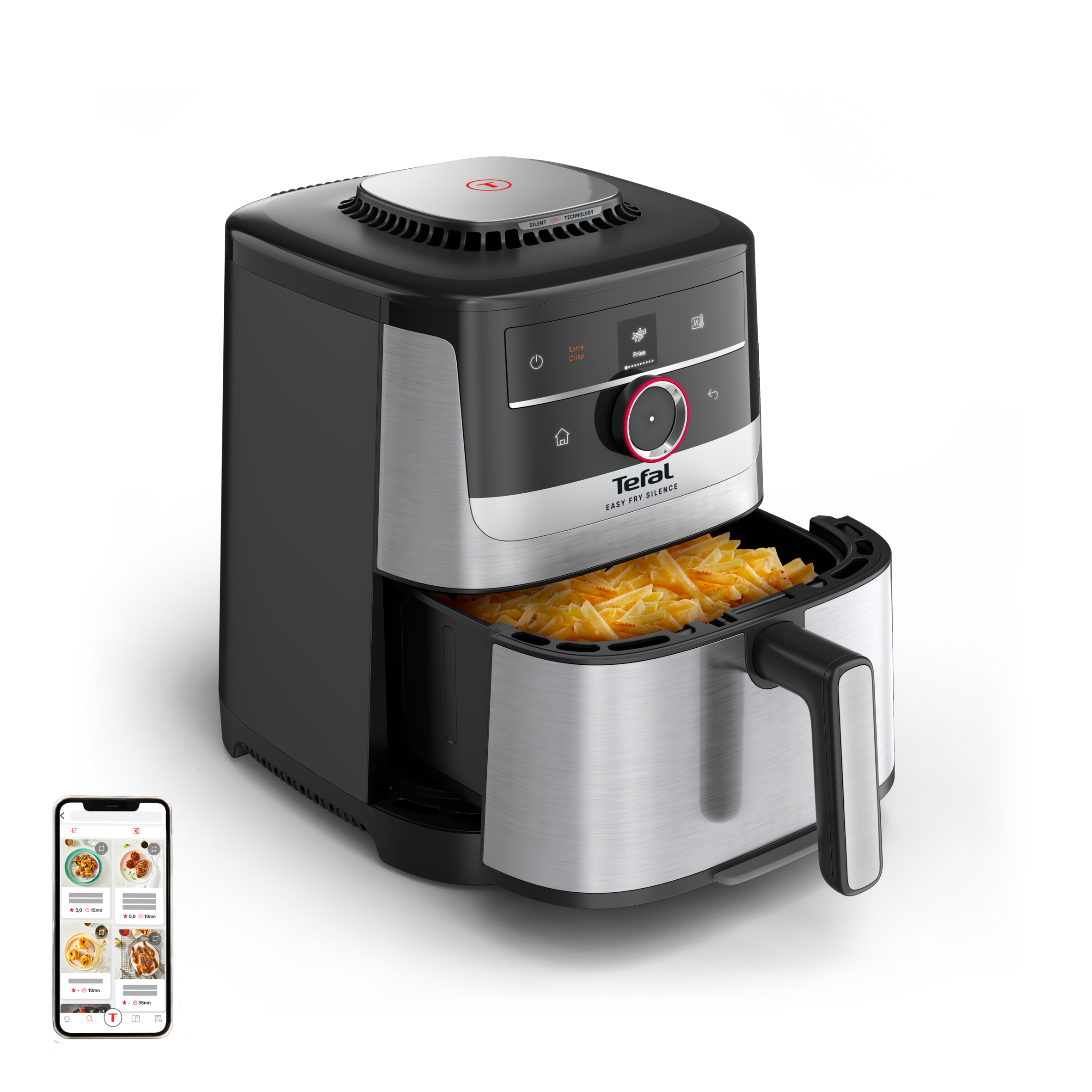 Easy Fry Smart & Silence, Heißluftfritteuse 5L, EY572D