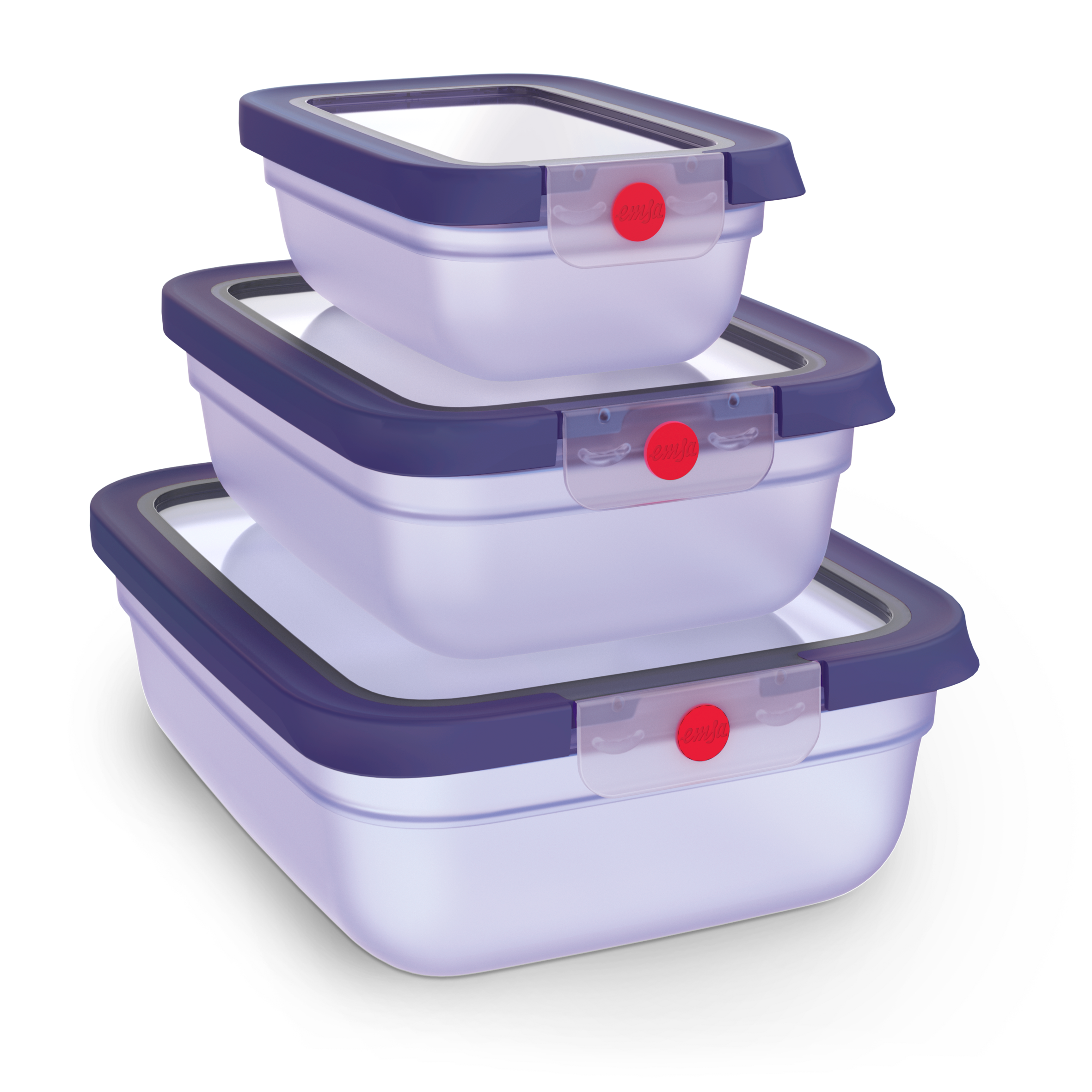 oneClick Frischhaltedosen 3-teiliges Space Saving Set (0,5 / 1,2 / 2,3 L) N12304