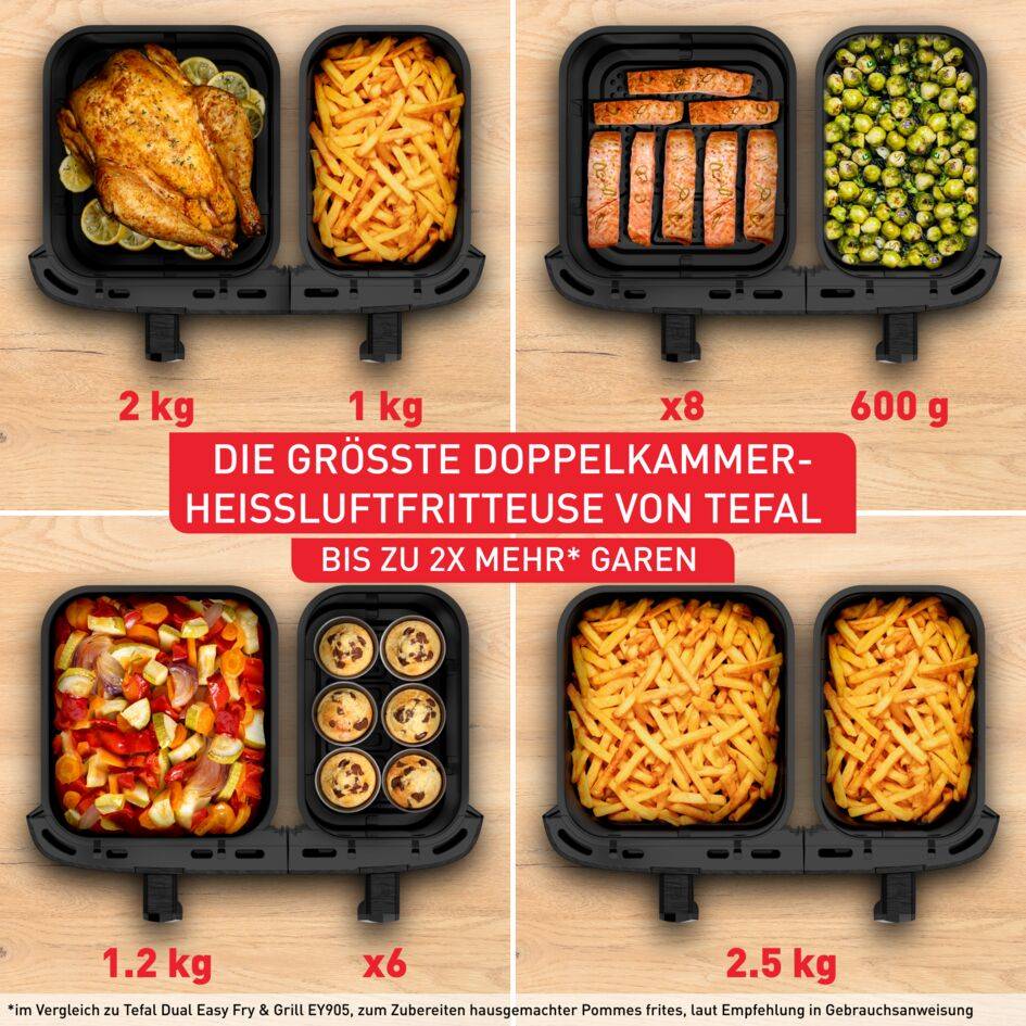 XXL Dual Easy Fry 11 L Heißluftfritteuse EY942B