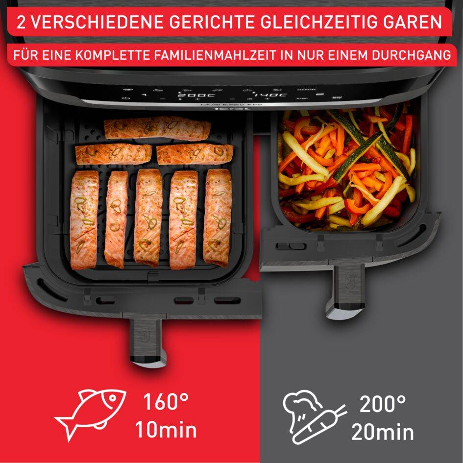 XXL Dual Easy Fry, XXL Dual Heißluftfritteuse, EY942H