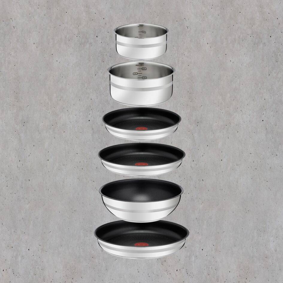 Jamie Oliver by Tefal Ingenio 18-teiliges Kochgeschirr-Set L979SI