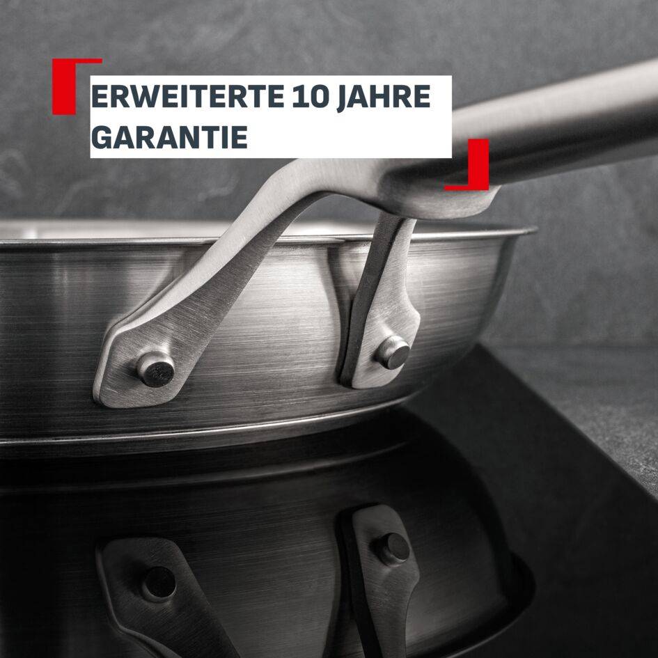 Emotion+ Set 2 Bratpfannen 24/28 cm, Premium-Edelstahl, 10 Jahre Garantie, Induktion
