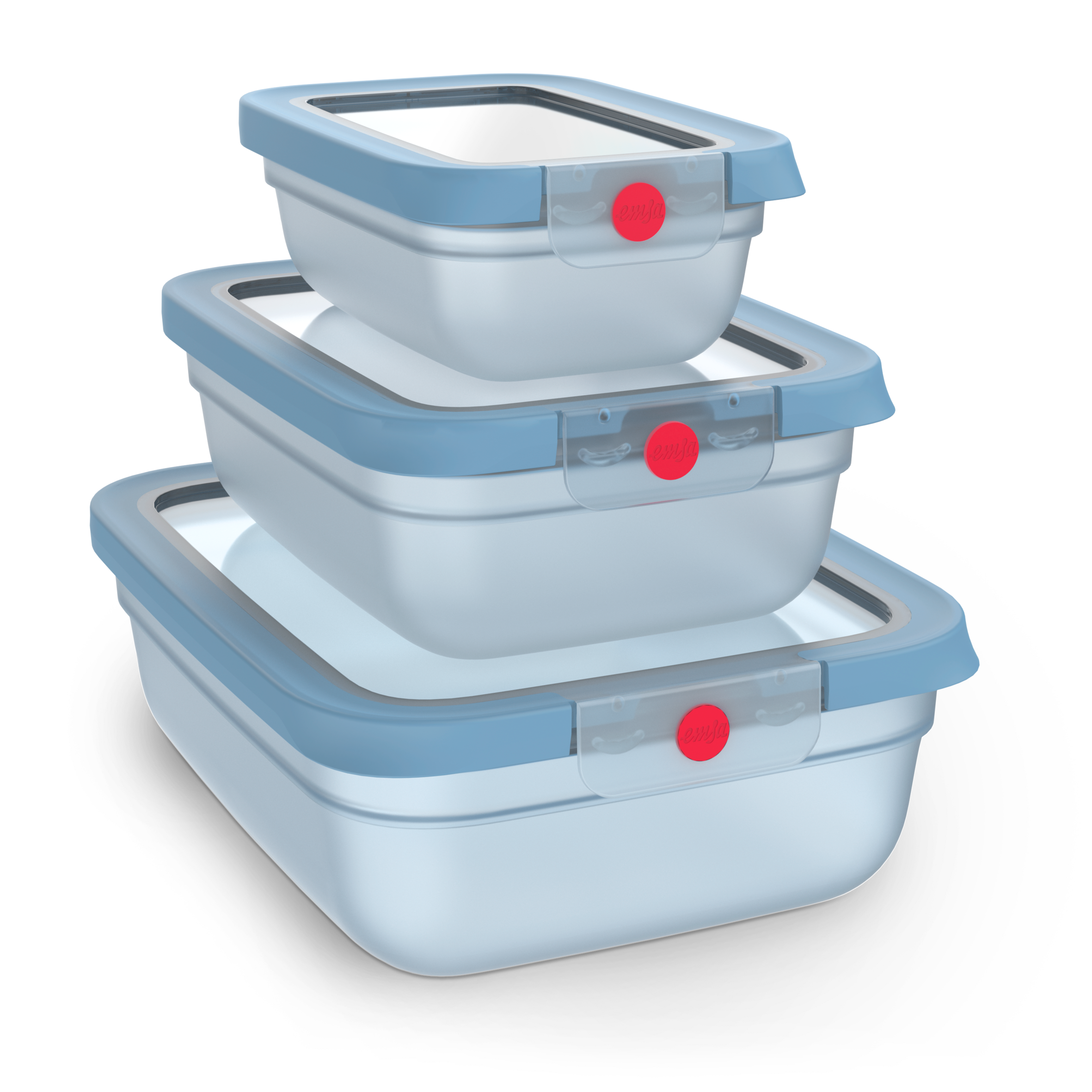 oneClick Frischhaltedosen 3-teiliges Space Saving Set (0,5 / 1,2 / 2,3 L) N12302