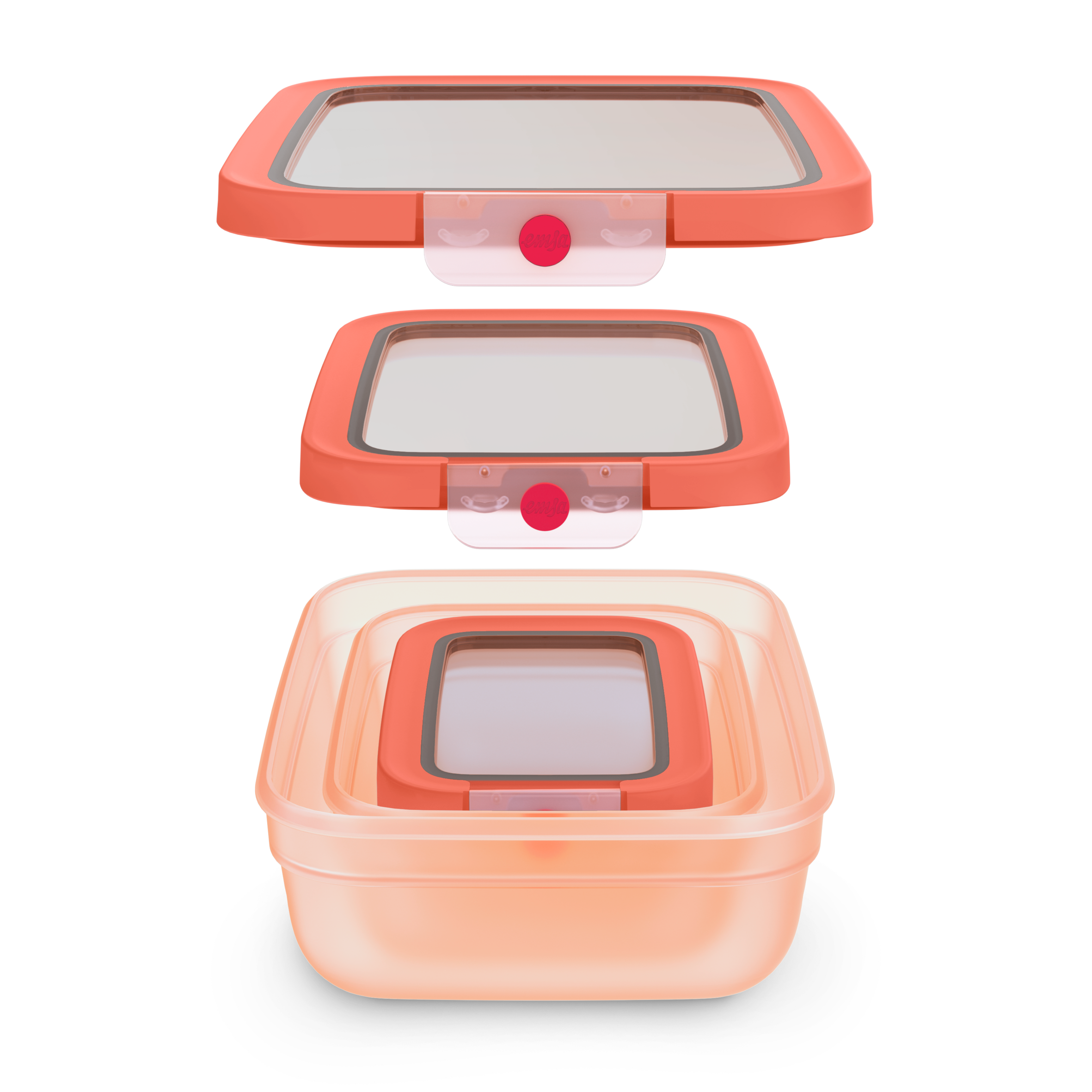 oneClick Frischhaltedosen 3-teiliges Space Saving Set (0,5 / 1,2 / 2,3 L) N12303