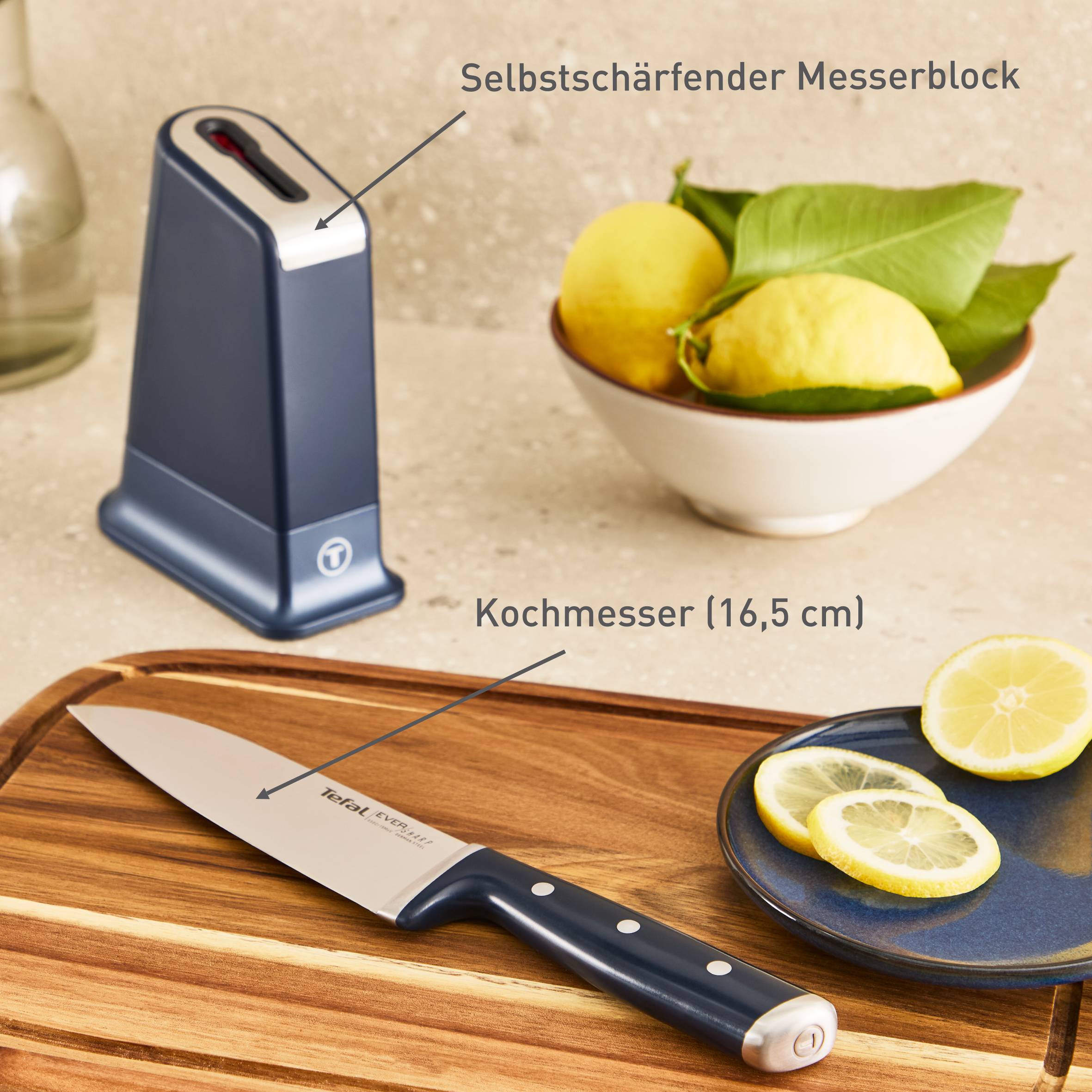 EverSharp Pro Kochmesser 16,5 cm mit selbstschärfendem Messerblock K297S2