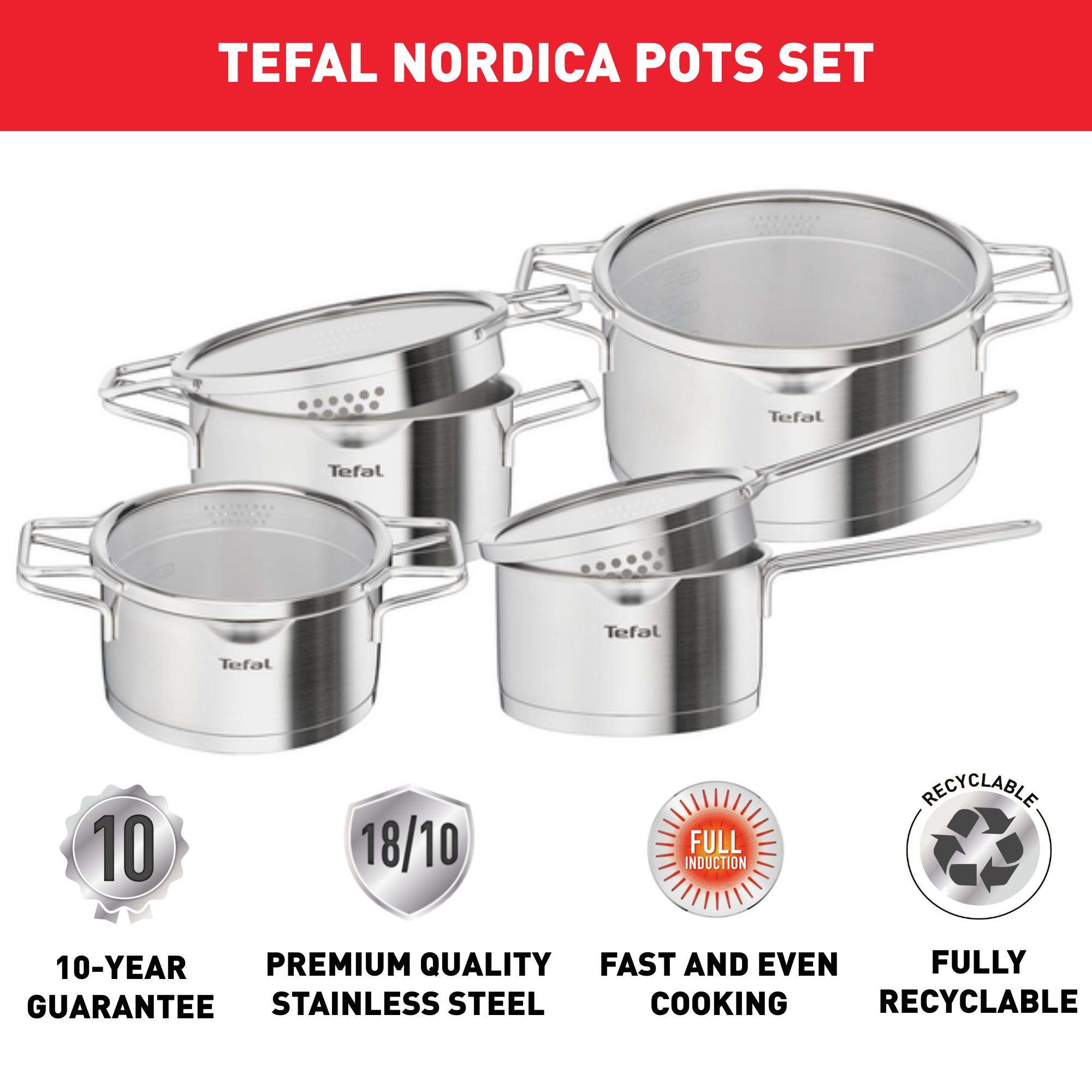 Nordica 8-teiliges Kochgeschirr-Set H852S8