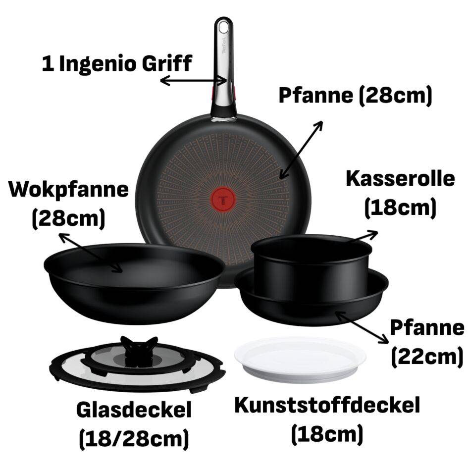 Ingenio Excellence+ 8-teiliges Kochgeschirr-Set P00099