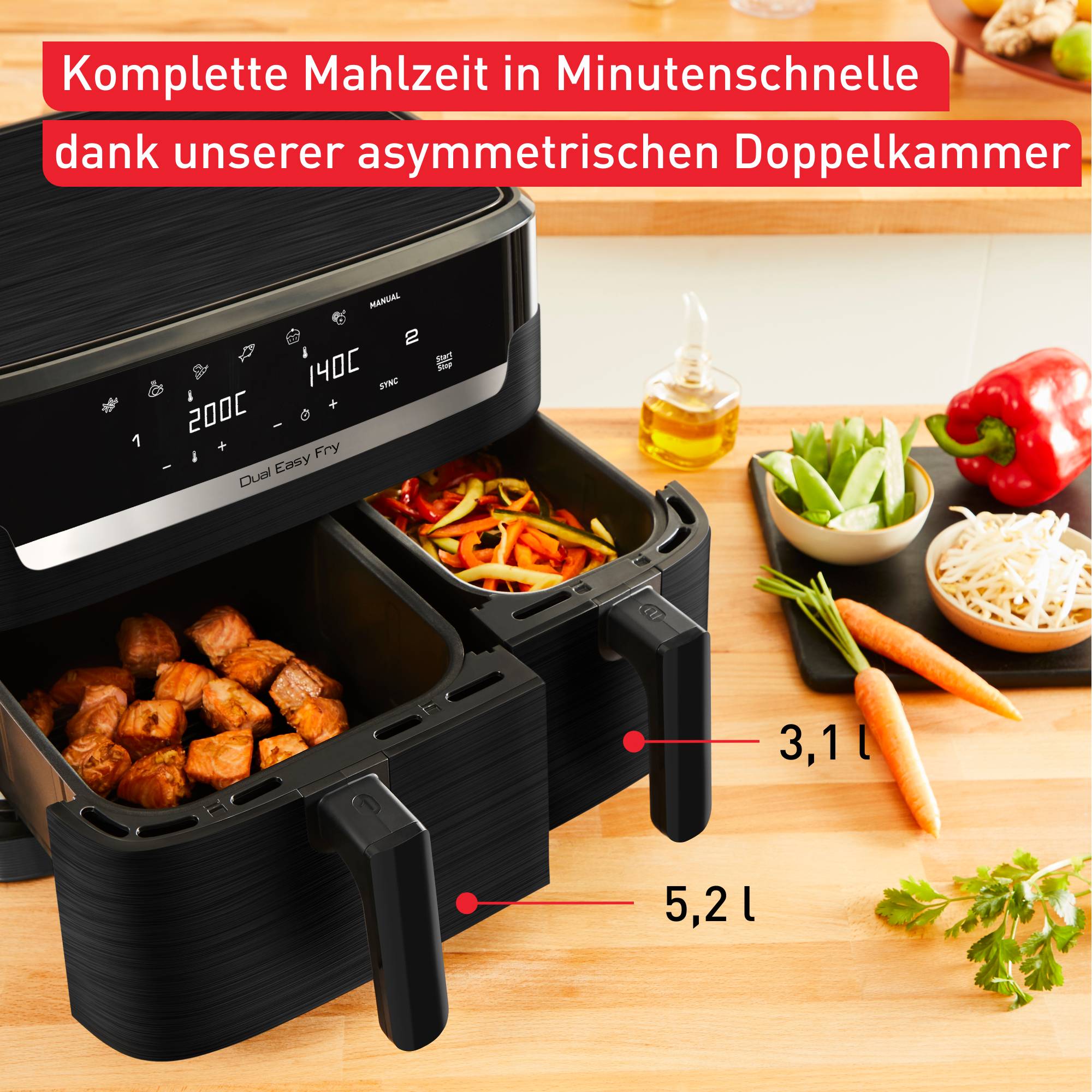 Dual Easy Fry Essential Heißluftfritteuse EY901N