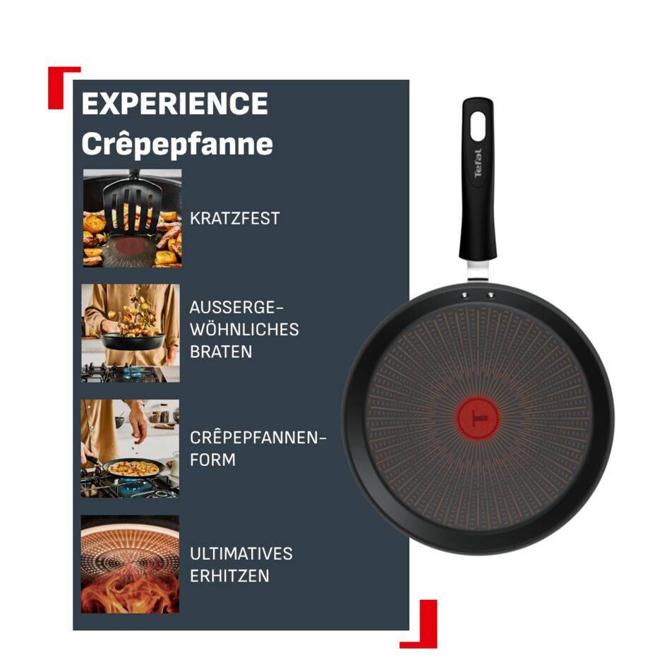 Experience Crêpepfanne 25 cm, FusionCore Antihaftversiegelung, induktionsgeeignet