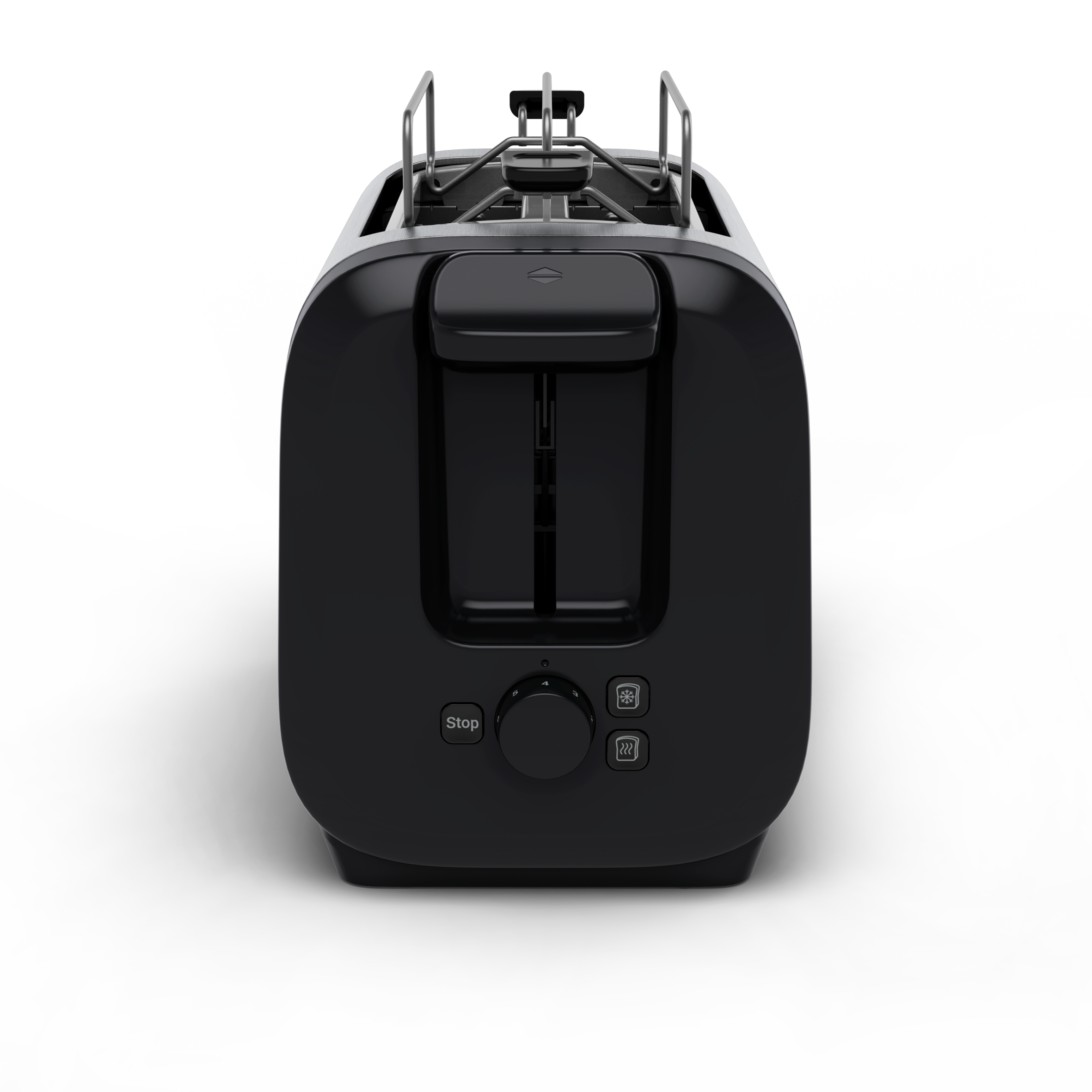 Subito, 2-Scheiben-Toaster mit Brötchenaufsatz, schnelleres Toasten, Schwarz & Inox