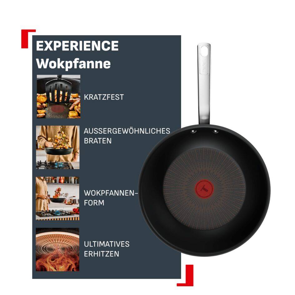 Experience Wokpfanne 28 cm, FusionCore Antihaftversiegelung, induktionsgeeignet, 4-5 Portionen