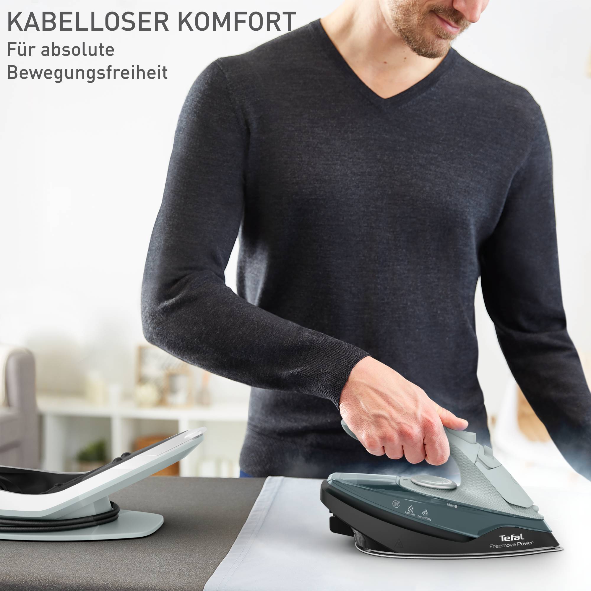 Tefal Freemove Power, Kabelloses Dampfbügeleisen, Schnelles Aufheizen, Leicht