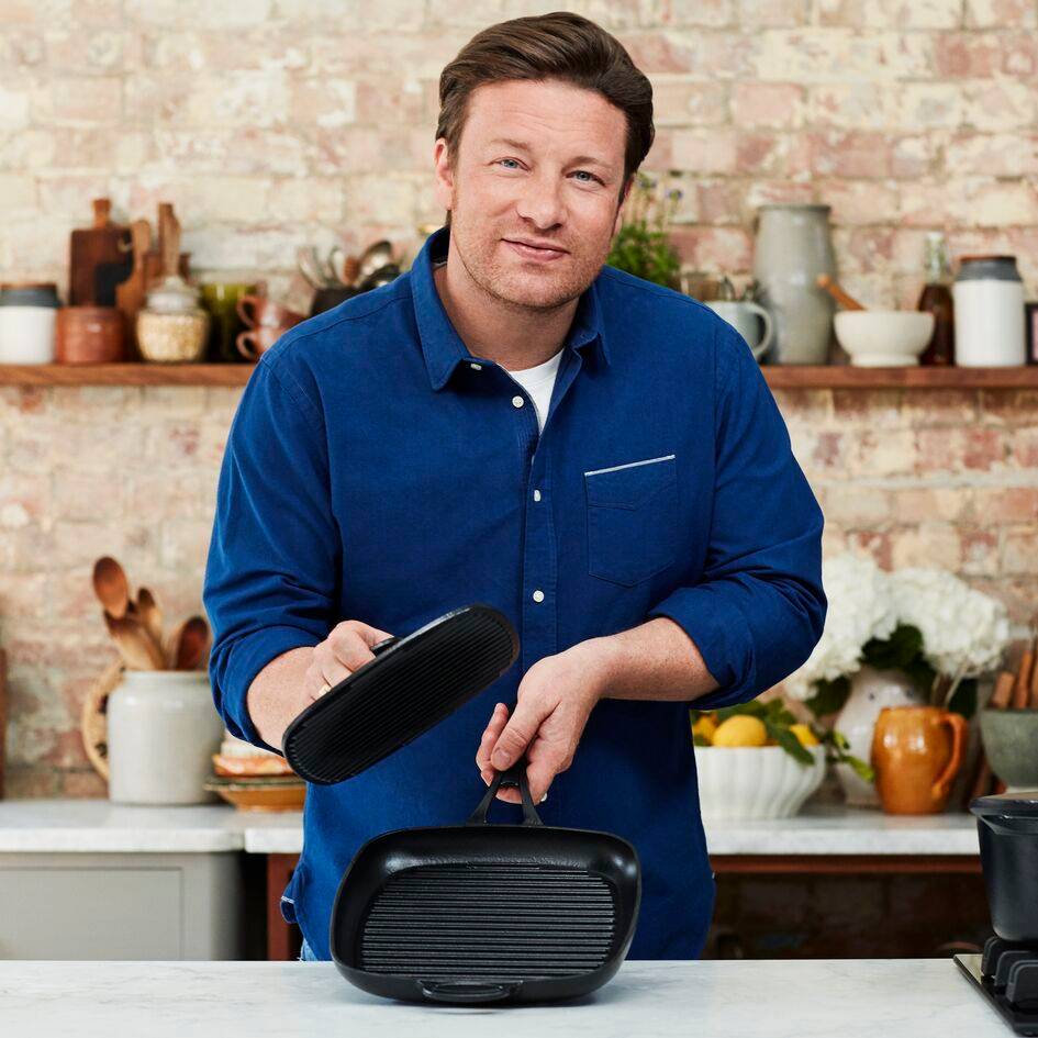 Jamie Oliver Eisenguss Grillpfanne 25x25cm, E21391
