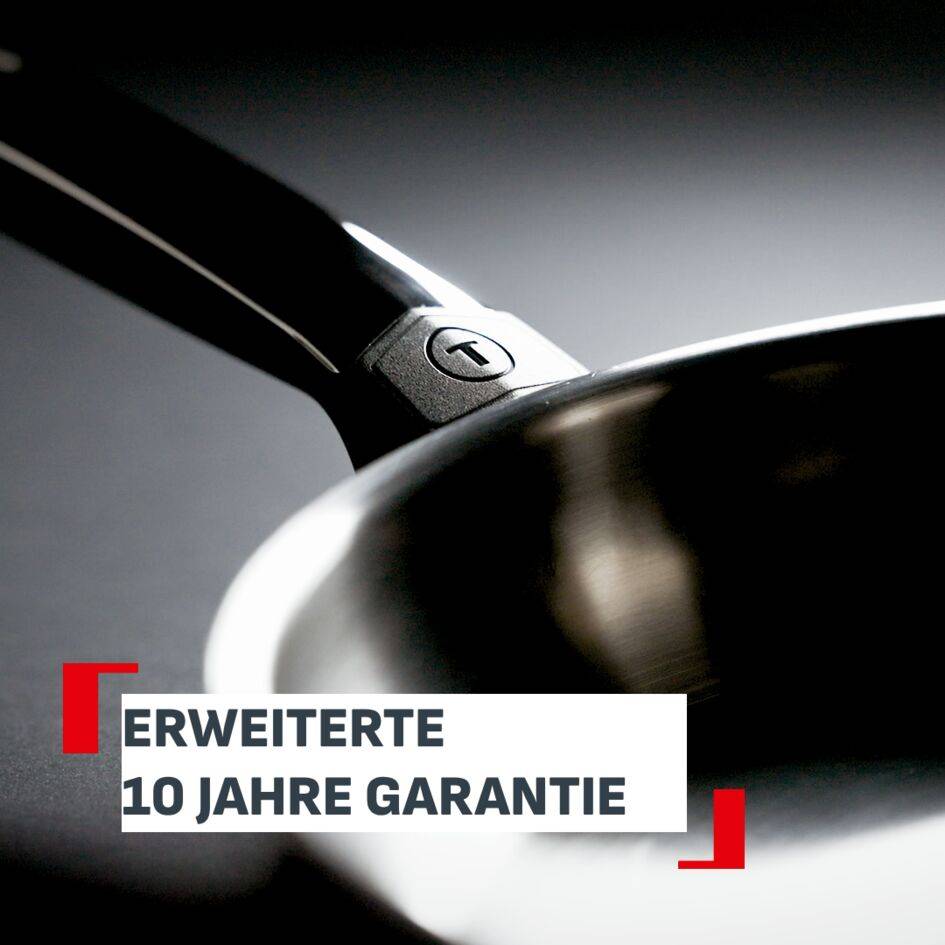 Emotion+ Bratpfanne 28 cm, Premium-Edelstahl, 10 Jahre Garantie, Induktion, 4-5 Portionen