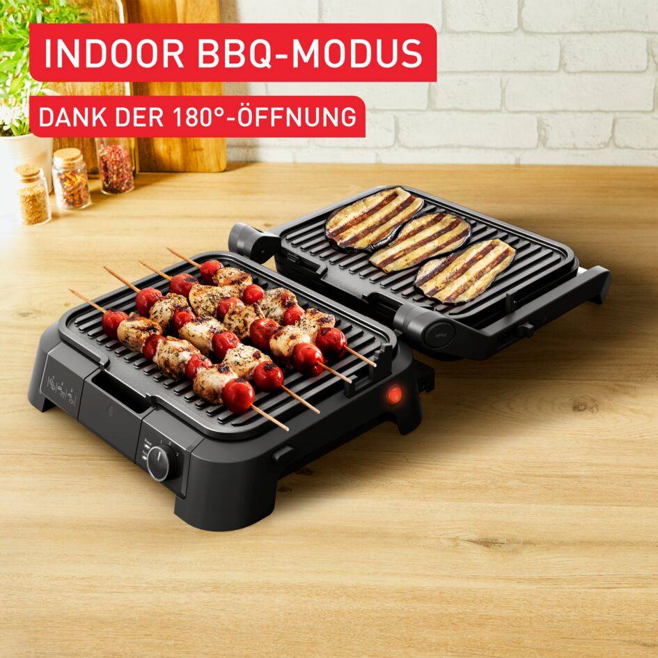 SuperGrill 4in1, Kontaktgrill, Barbecue- & Ofenposition, Plancha