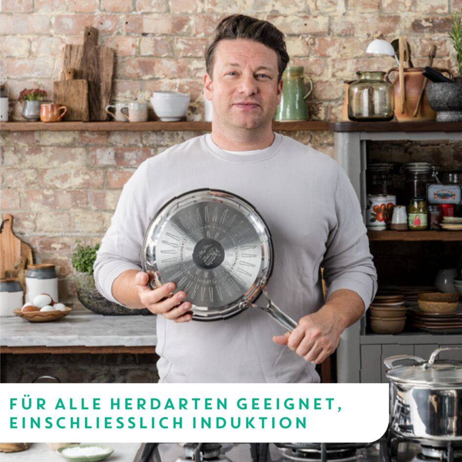 Jamie Oliver Cook's Direct On 8-teiliges Pfannen- und Kasserollenset E304S5