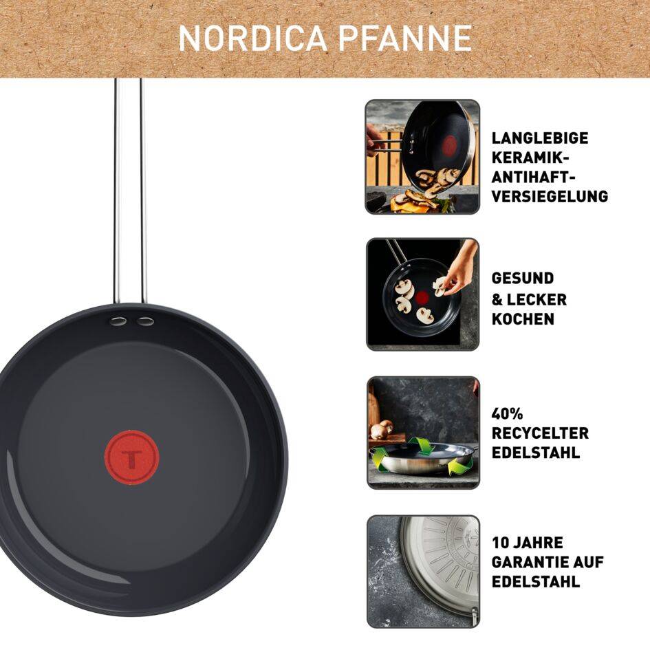 Nordica Edelstahl-Keramikpfanne 28cm, H87106
