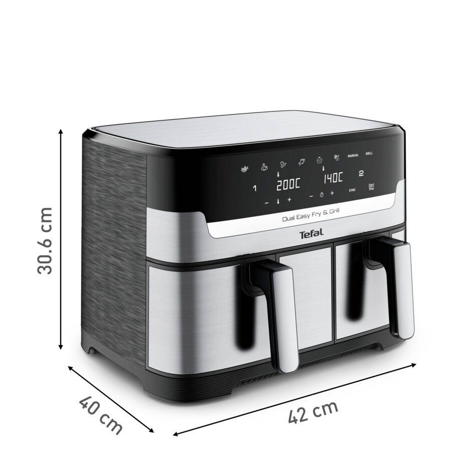 Dual Easy Fry & Grill 8,3 L Edelstahl Heißluftfritteuse EY905D