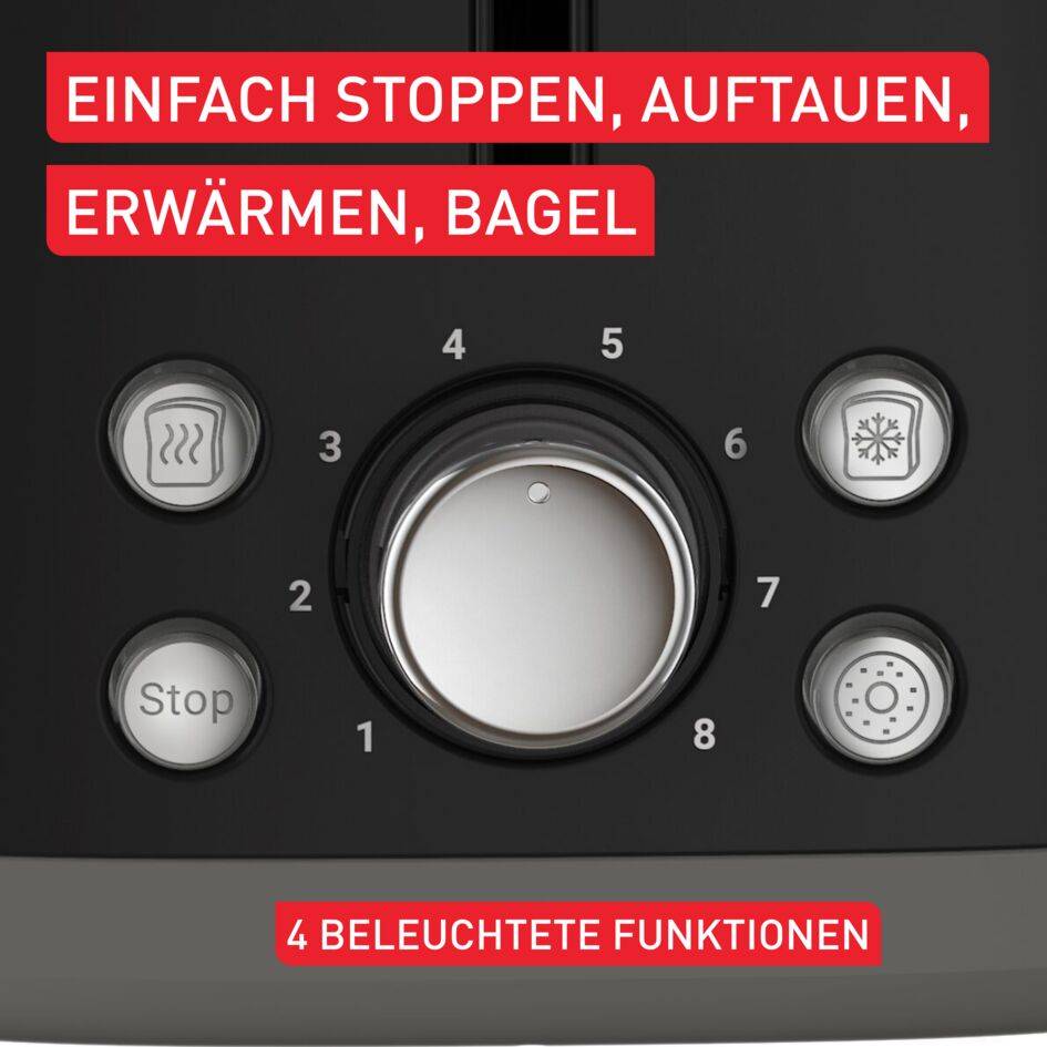 Collection, Doppelschlitztoaster, Retro-Edelstahl, 8 Bräunungsstufen