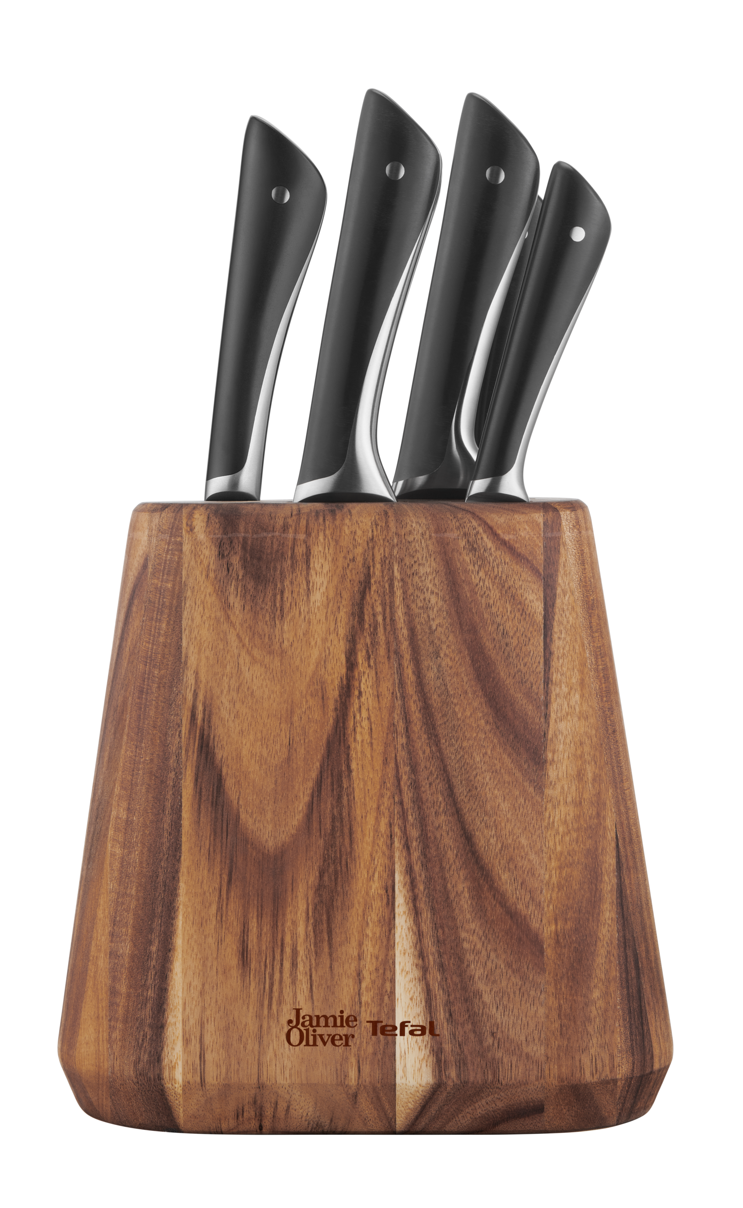 Jamie Oliver 6-tlg. Messerblock (Koch-, Santoku-, Brot-, Fleisch-, Universal- und Schälmesser + Block) K267S7