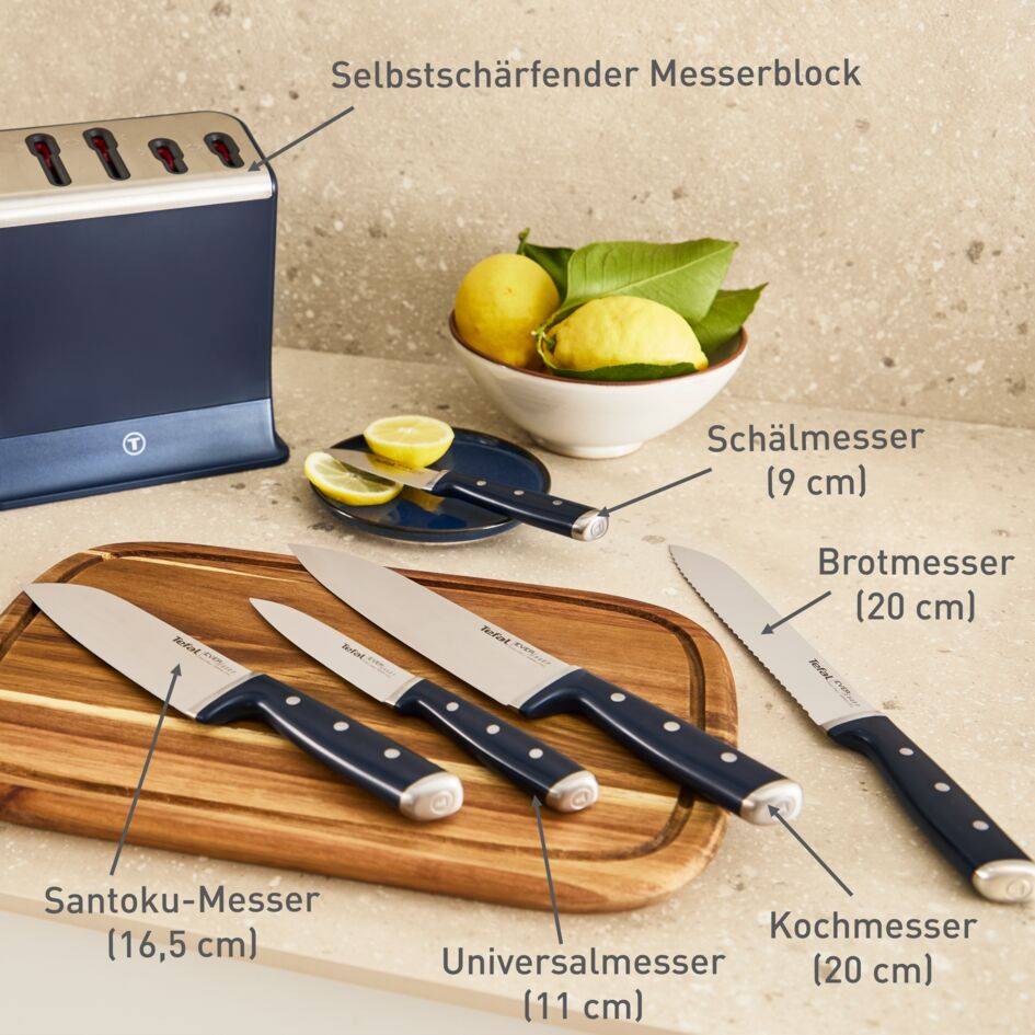 EverSharp Pro 5-teiliges Messer-Set mit selbstschärfendem Messerblock K297S6