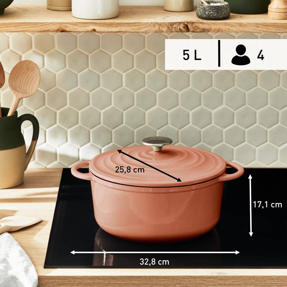Lov Gusseisen Kochtopf terracotta orange 25cm, E2600
