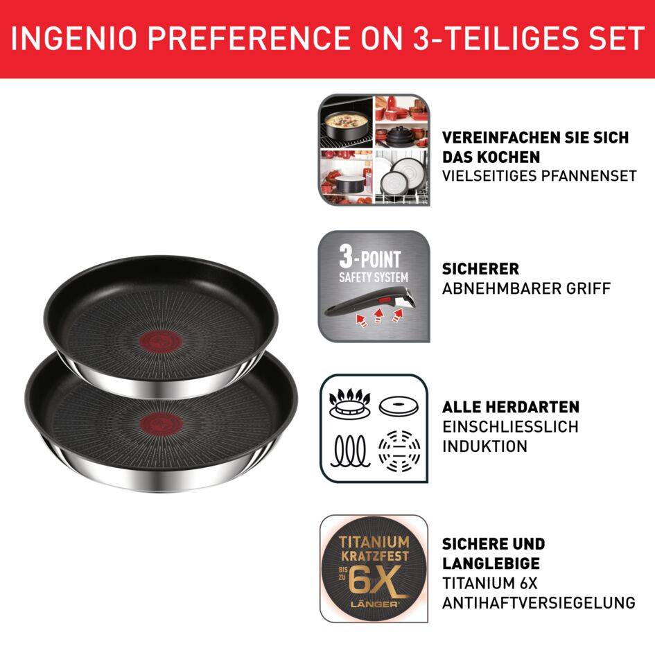Ingenio Preference On 3-teiliges Pfannen-Set L97493