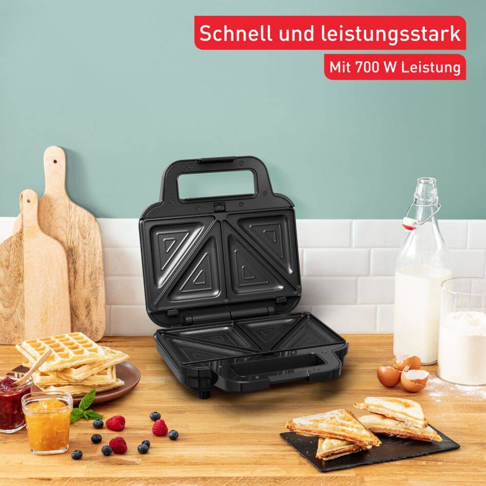 UltraCompact 3in1 Sandwichmaker, Waffeleisen & Panini-Toaster SW383D