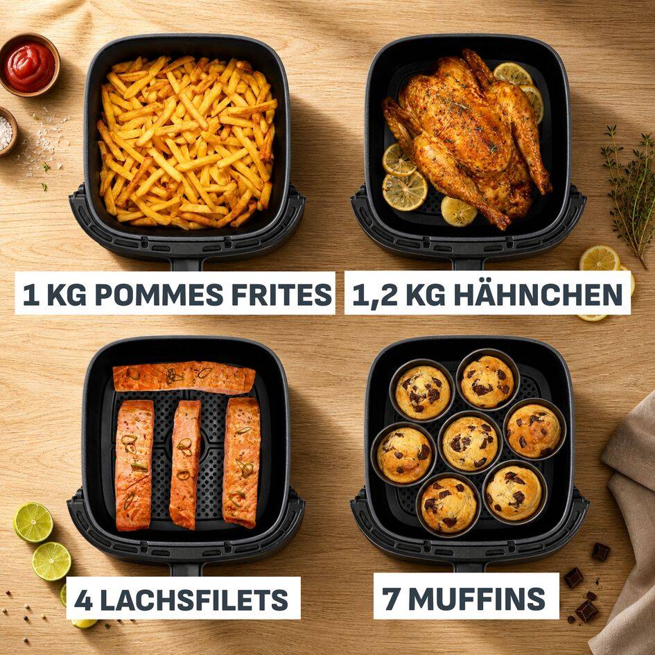 Easy Fry Max, Heißluftfritteuse, 5 L Fassungsvermögen, abnehmbare ...