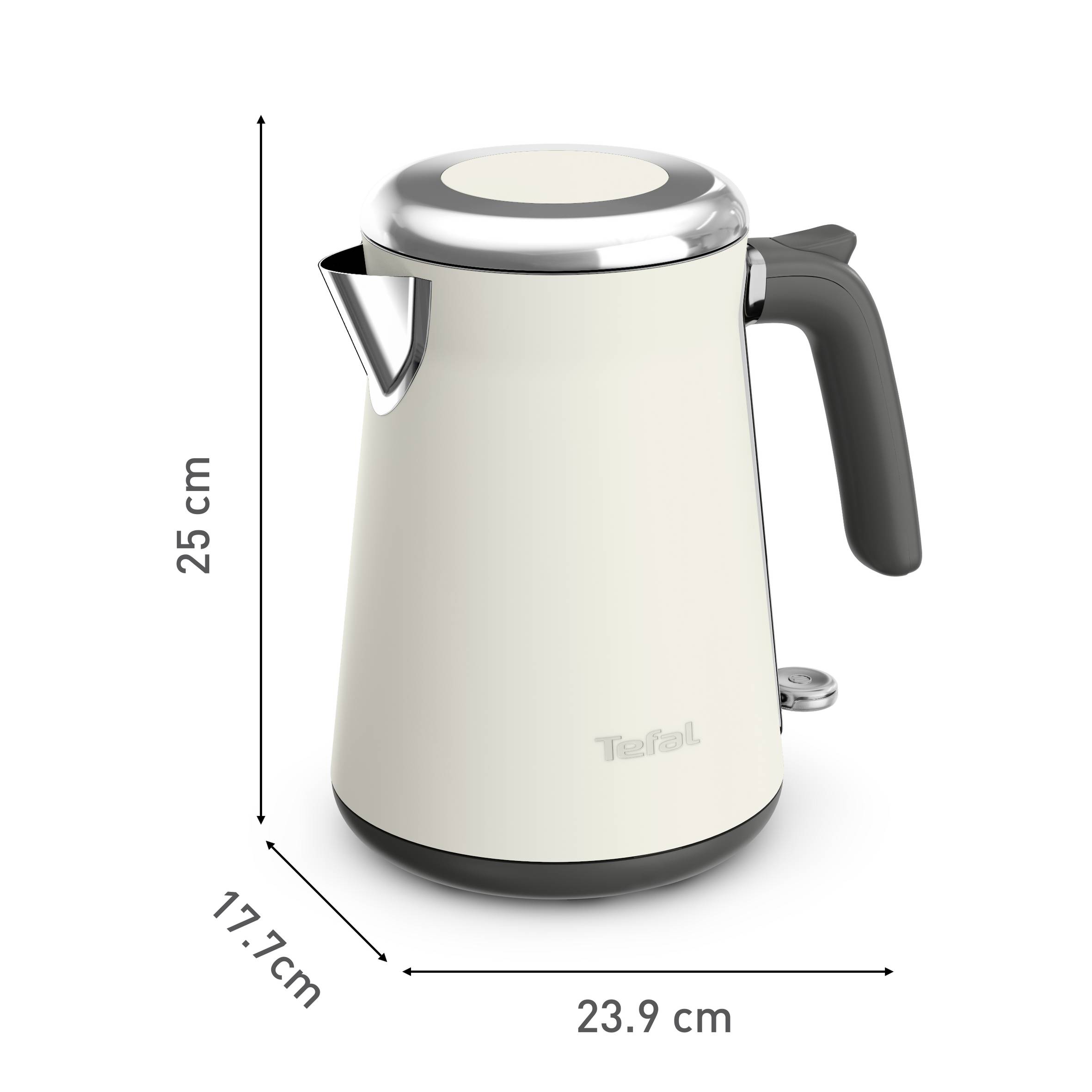 Edelstahlwasserkocher Collection, Automatische Abschaltung mit Kontrollleuchte, Ein-Tassen-Anzeige, Cremebeige-Metallic matt