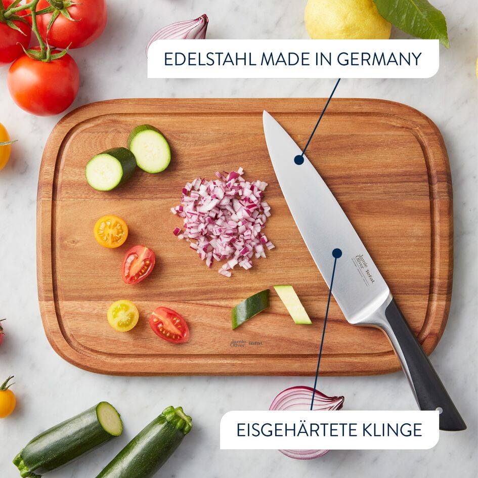 Jamie Oliver 4er Set (Koch-, Universal- und Schäl- und Santokumesser) K267S4