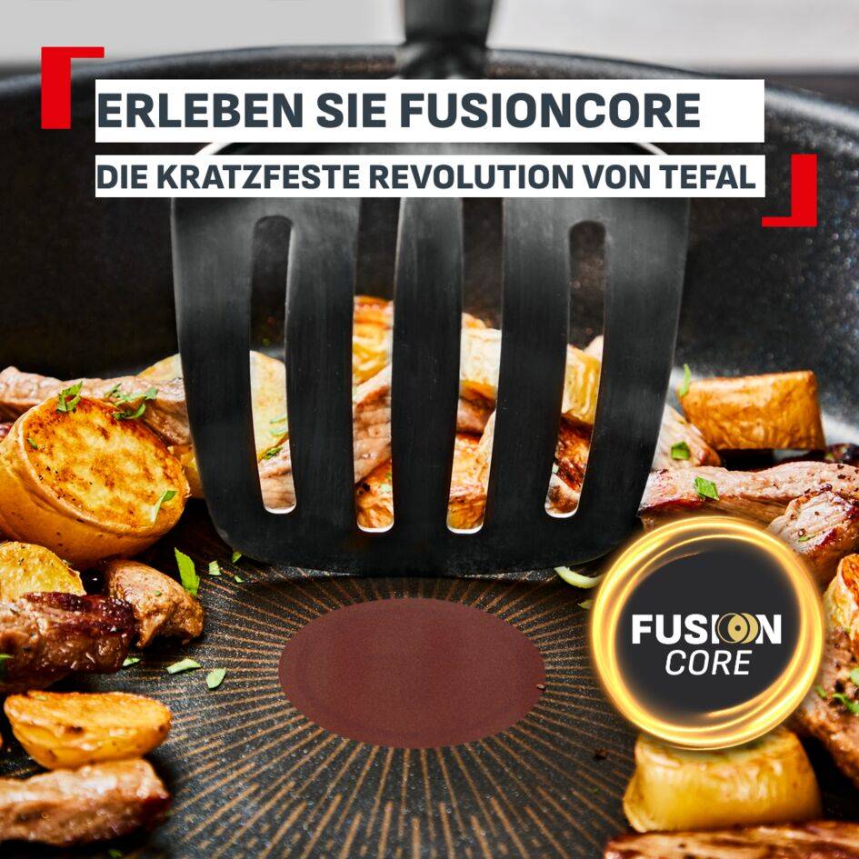 Experience Unbreakable Set 3 Pfannen 20/24/28 cm, FusionCore Antihaftversiegelung, induktionsgeeignet