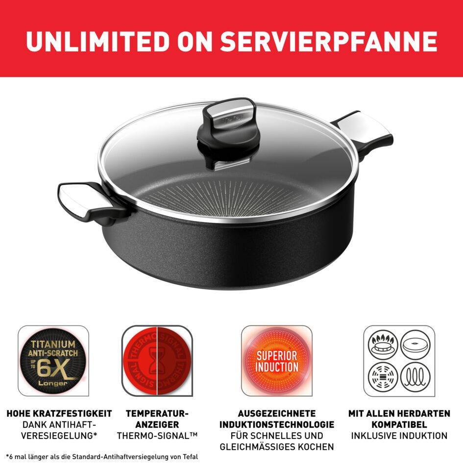 Unlimited On Servierpfanne 28cm mit Deckel G25972