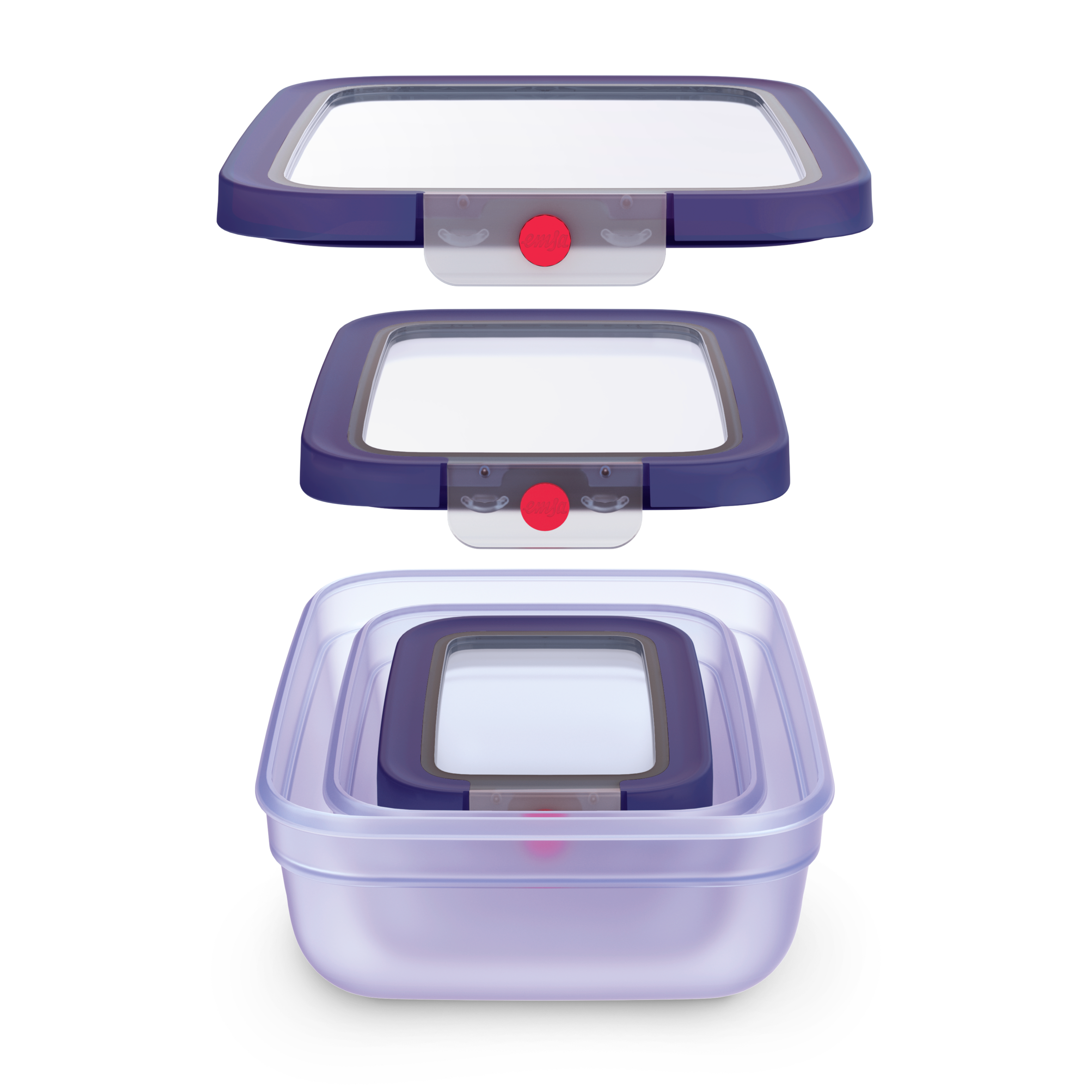 oneClick Frischhaltedosen 3-teiliges Space Saving Set (0,5 / 1,2 / 2,3 L) N12304