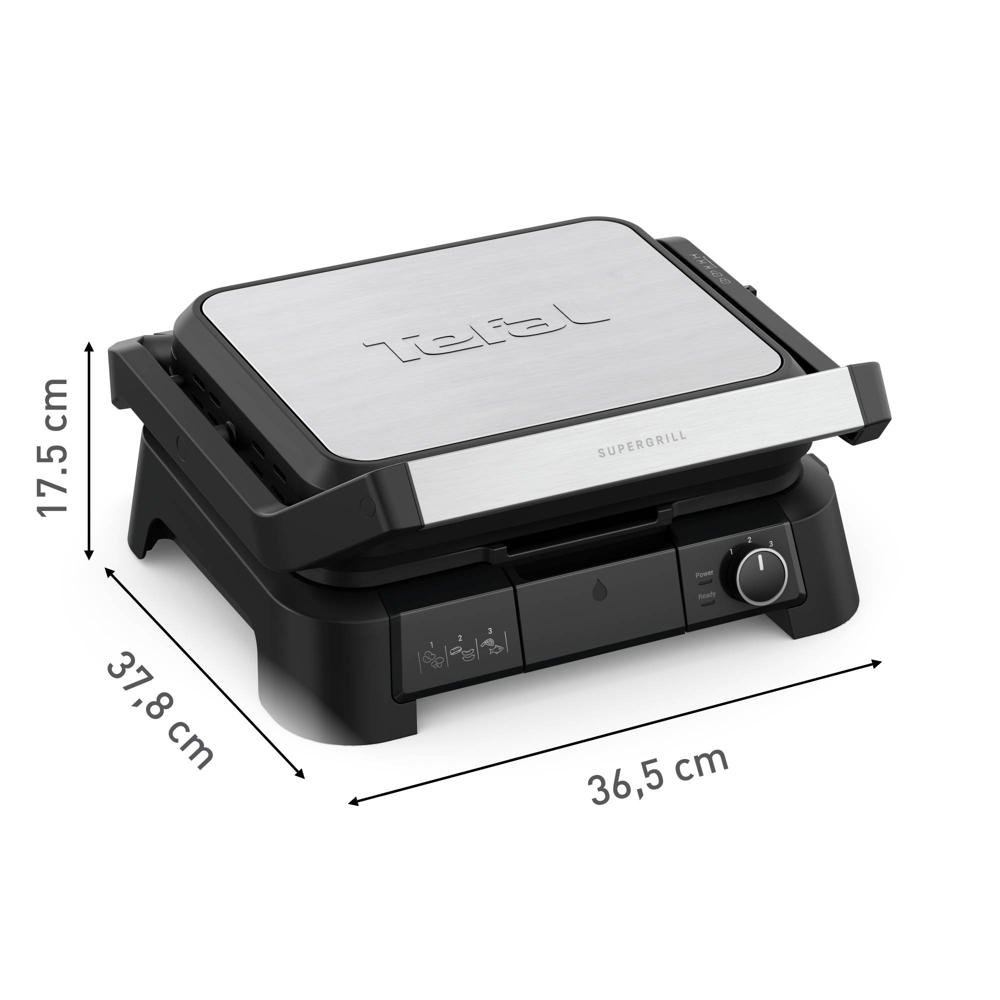 SuperGrill 4in1, Kontaktgrill, Barbecue- & Ofenposition, Plancha