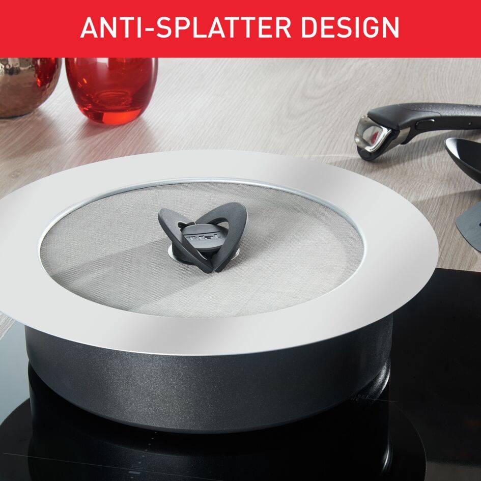 INGENIO Antispritzdeckel aus Edelstahl, 24-30 cm