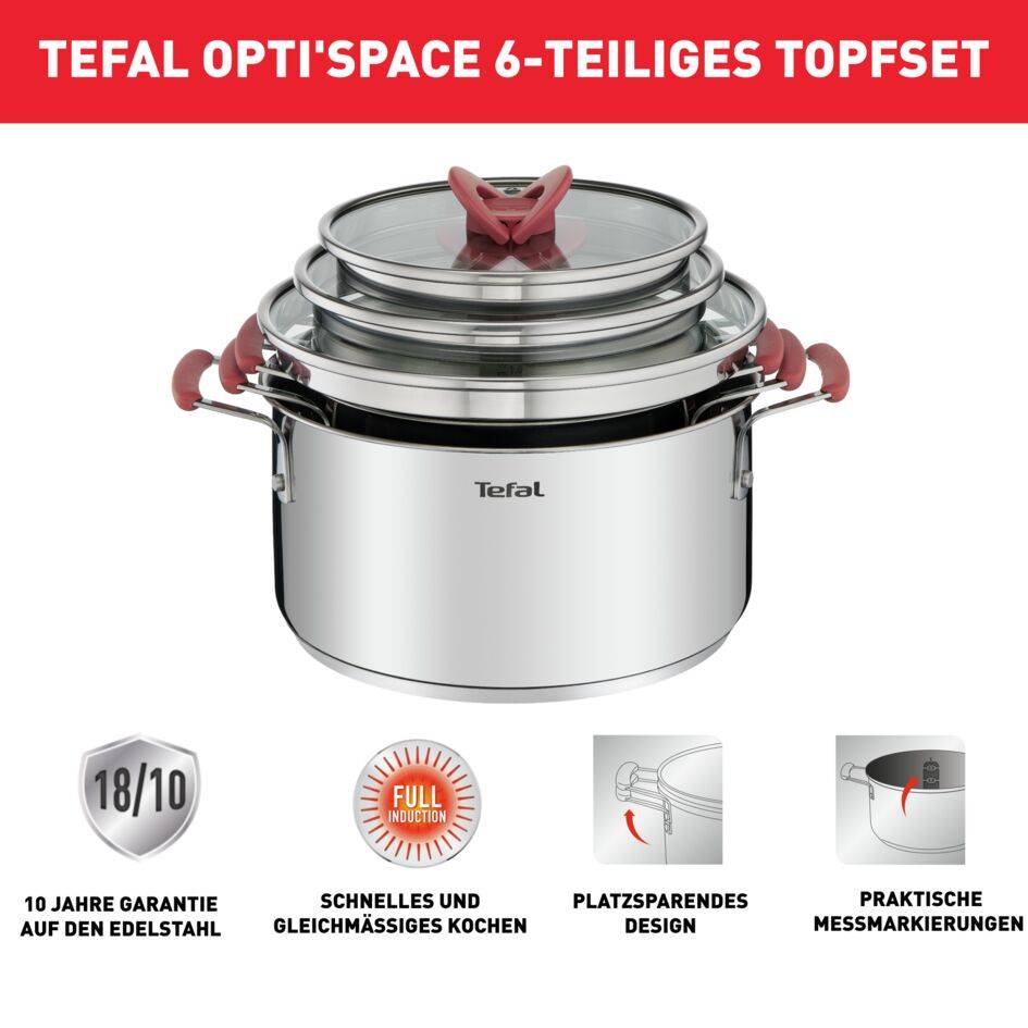 Opti Space 6-teiliges Kochtopf-Set G720S6