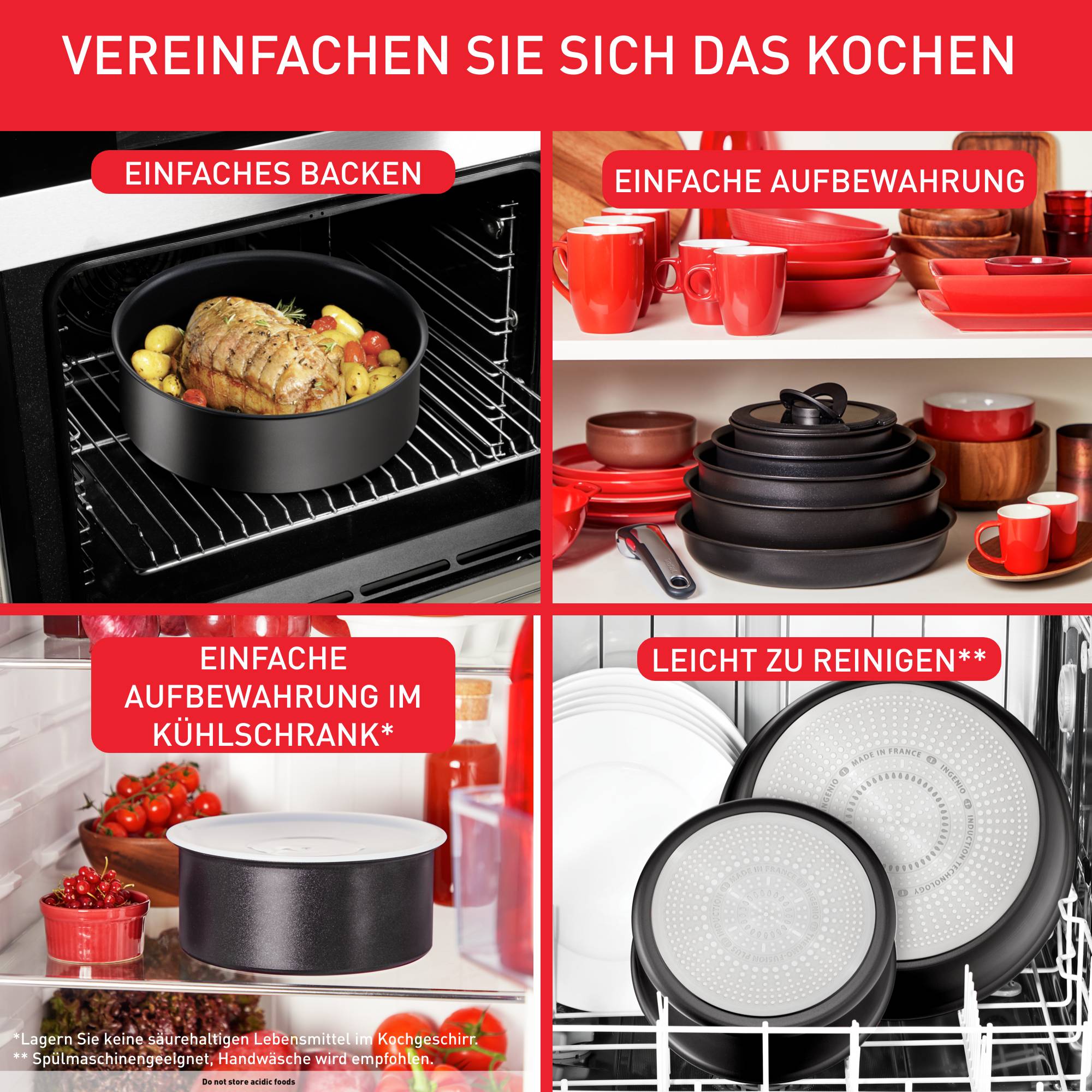 Ingenio Unlimited 4-teiliges Kasserollen-Set