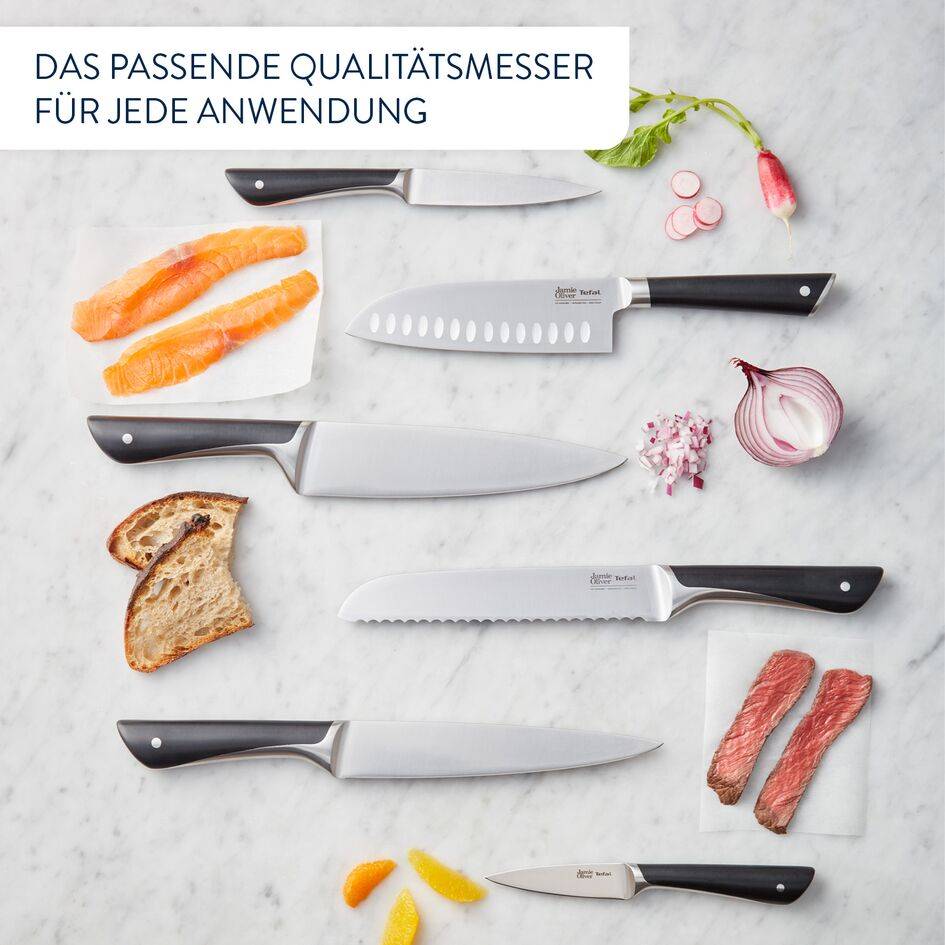 Jamie Oliver 4er Set (Koch-, Universal- und Schäl- und Santokumesser) K267S4