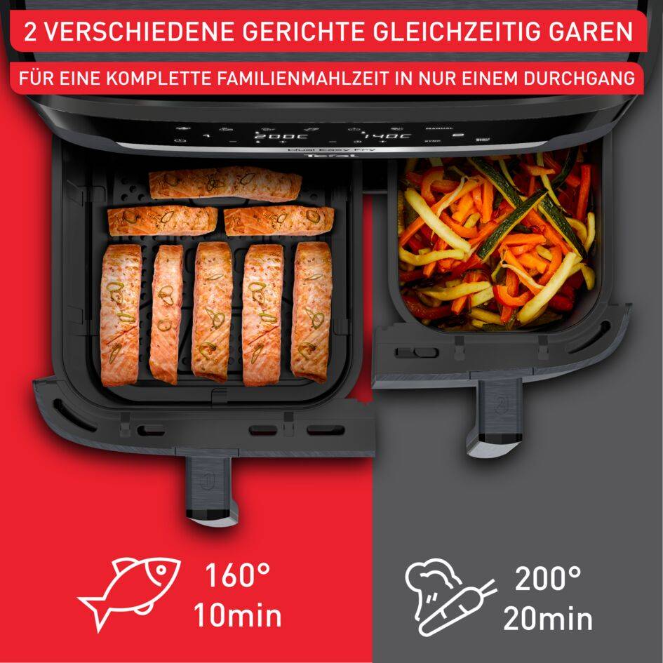 XXL Dual Easy Fry 11 L Heißluftfritteuse EY942B
