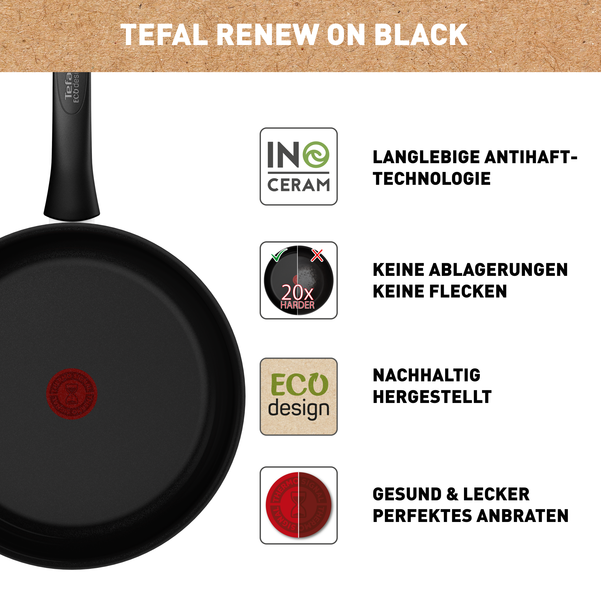Renew On Black Keramik-Schmorpfanne 24 cm C43532