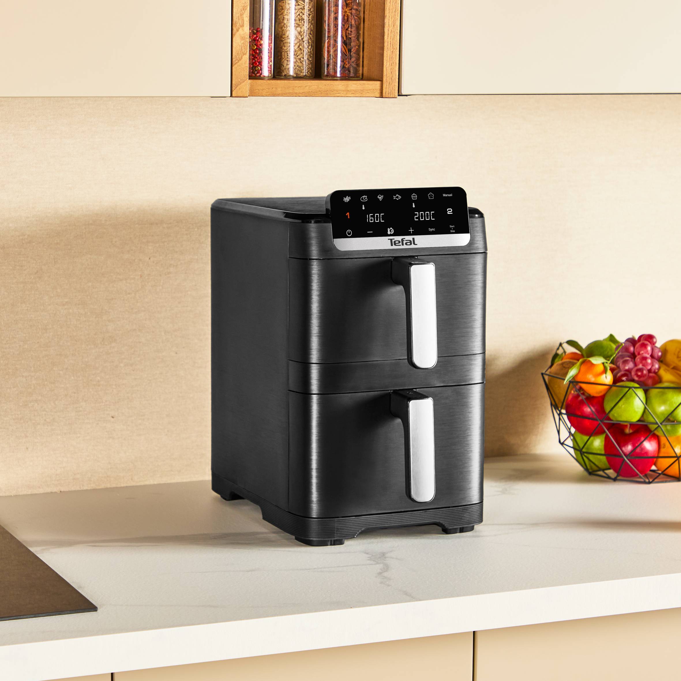 Air fryer 2 Kammern auf 2 Ebenen