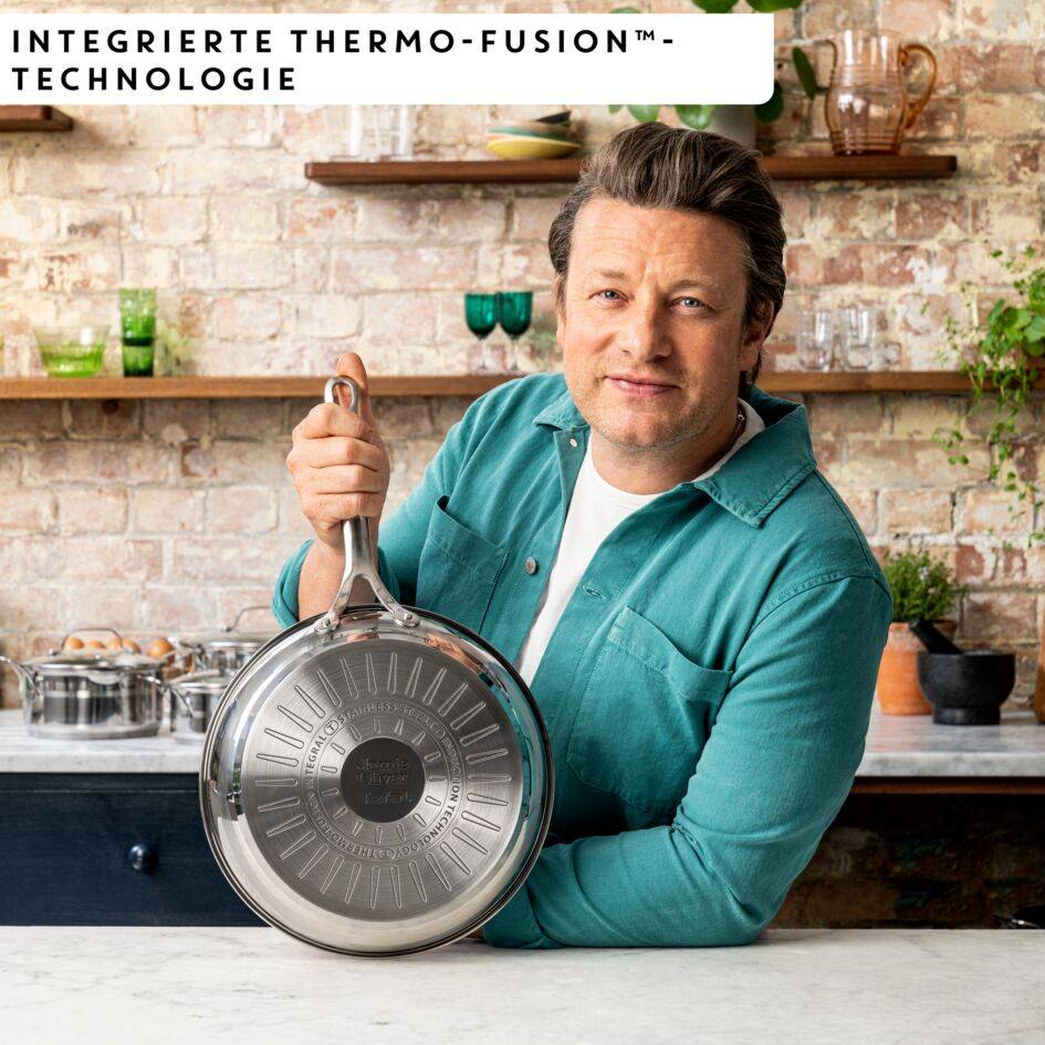 Jamie Oliver by Tefal Cook Smart Pfanne aus unversiegeltem Edelstahl 28cm E31106