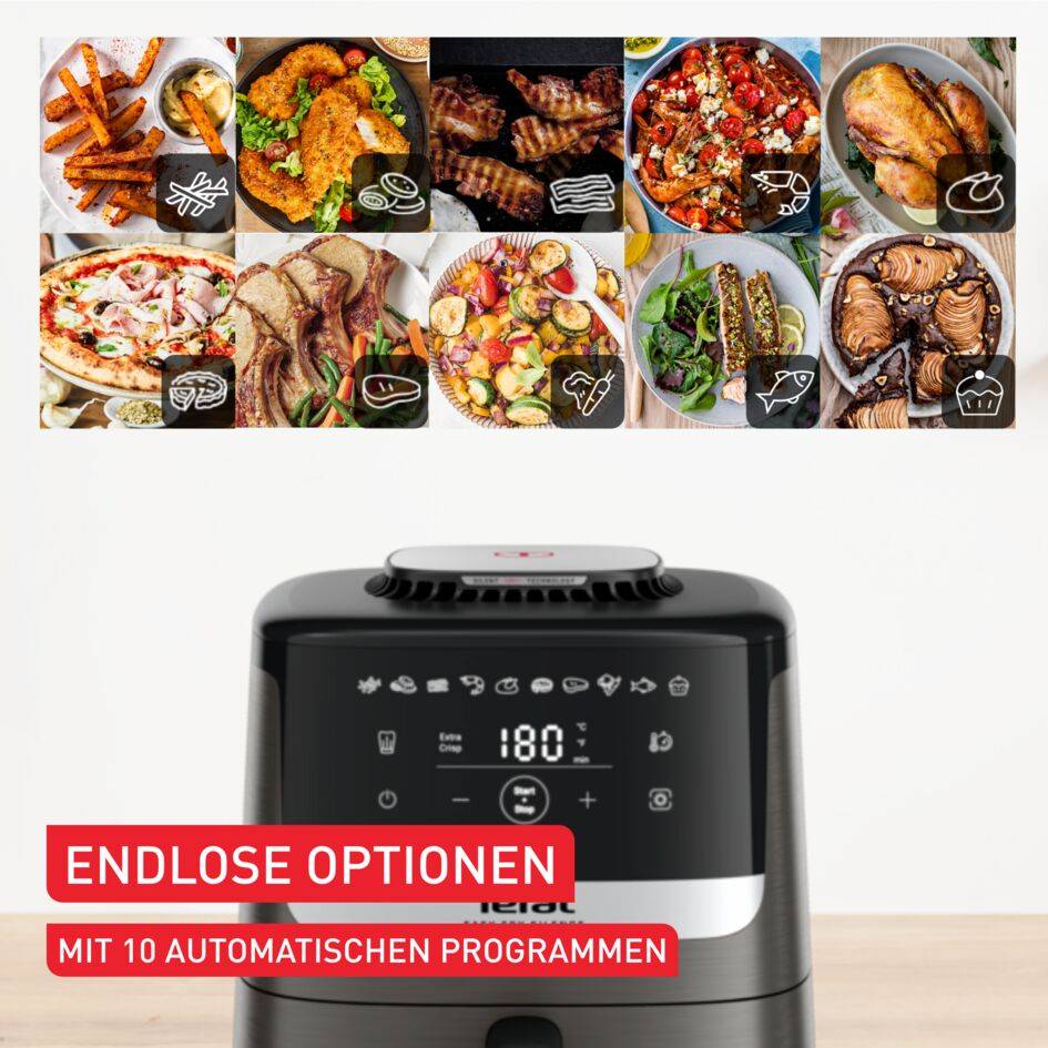 Easy Fry Silence Coal, Heißluftfritteuse, EY551H