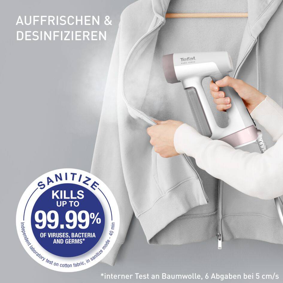 Pure Force, Dampfglätter, 2-in-1 Dampfglätten und Bügeln
