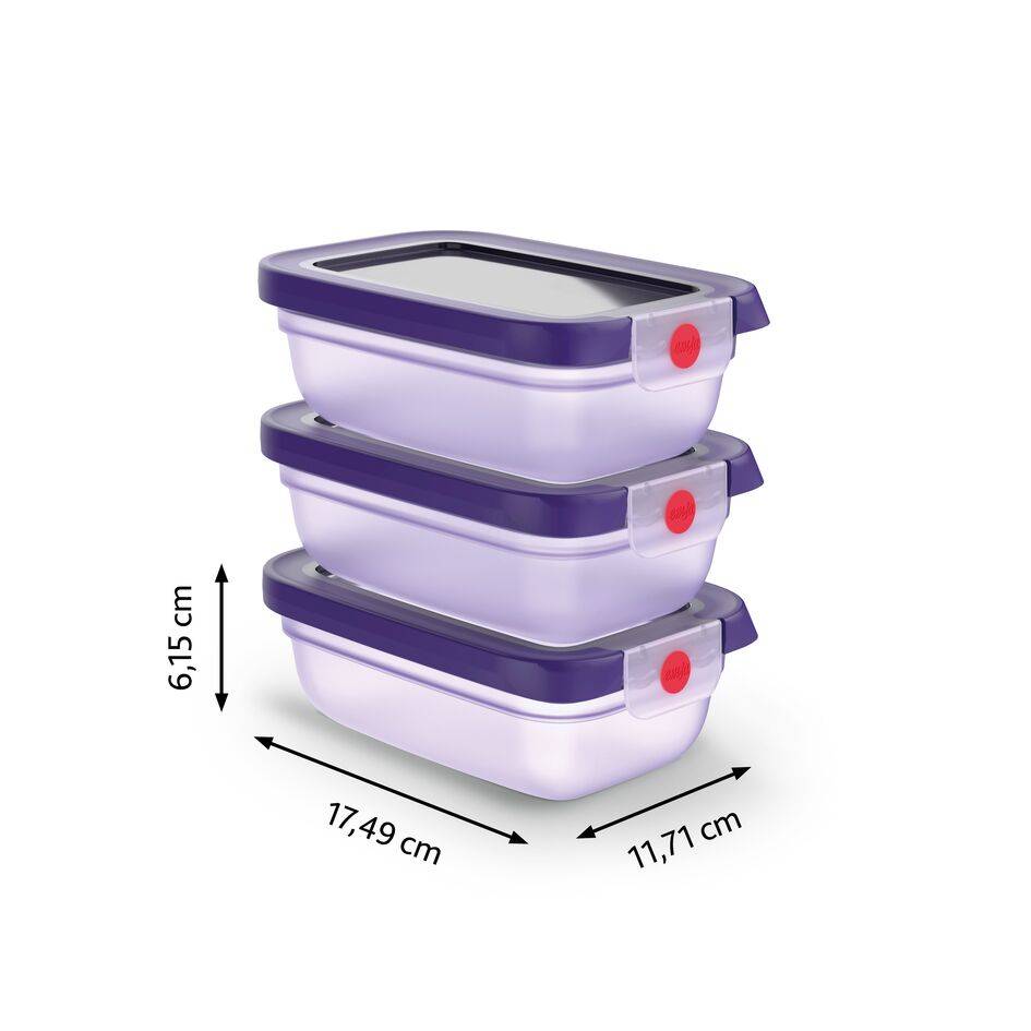 oneClick Frischhaltedosen 3-teiliges Set (3x 0,5 L) N12317 