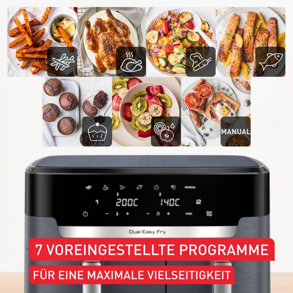 XXL Dual Easy Fry 11 L Heißluftfritteuse EY942B