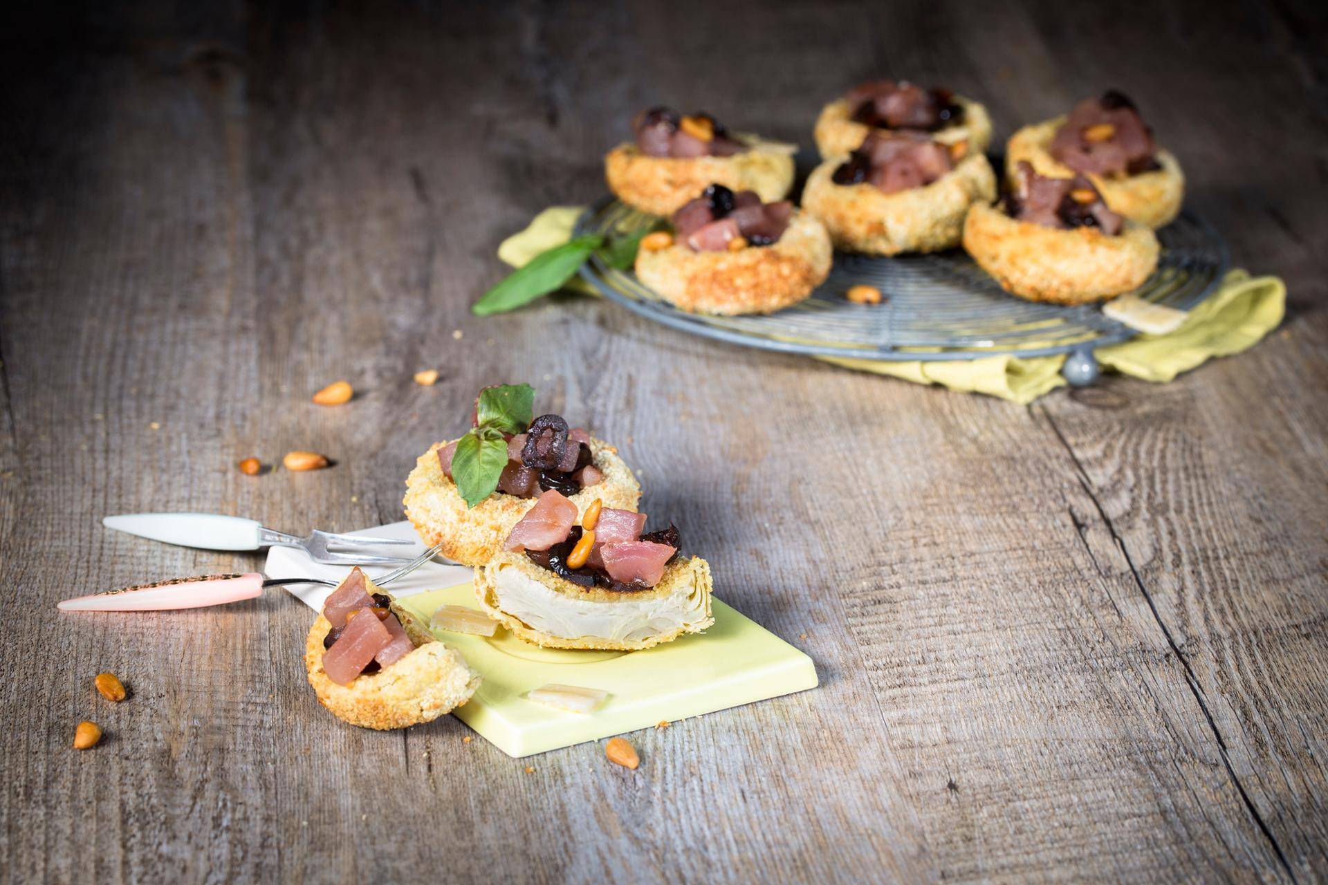 Panierte Artischockenherzen mit Thunfischtatar nach italienischer Art - Rezepte Actifry Genius | Tefal