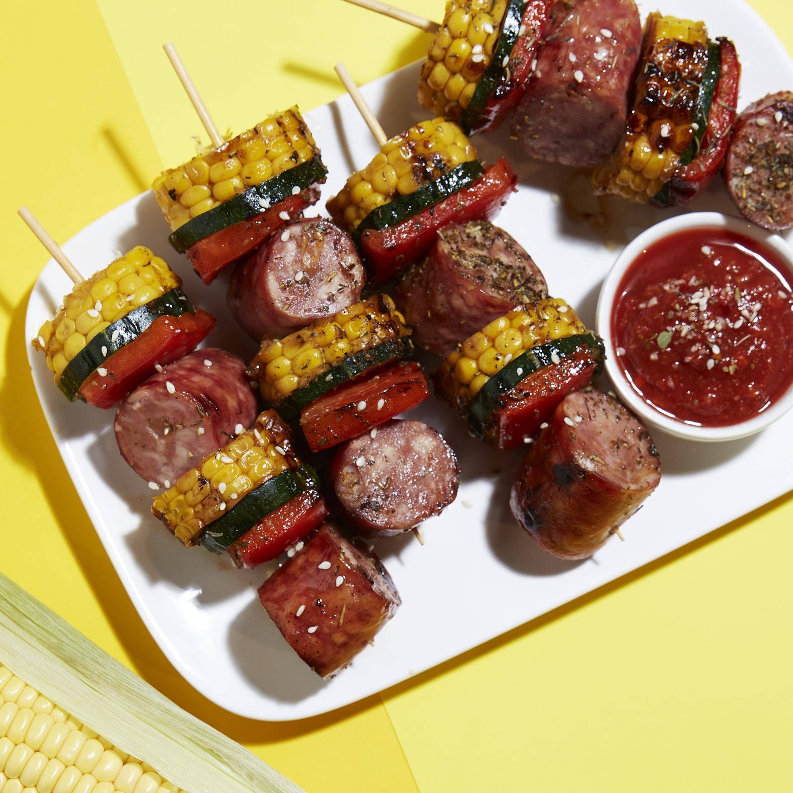 Würstchen- und Gemüsespieße - Rezepte OptiGrill 2in1 | Tefal