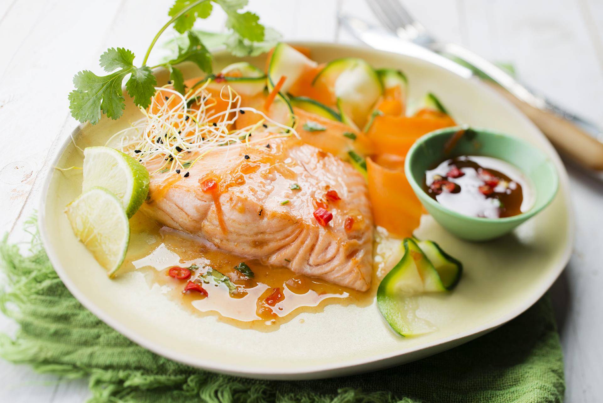 Gedämpfter süßer Chili-Lachs - Rezepte | Tefal